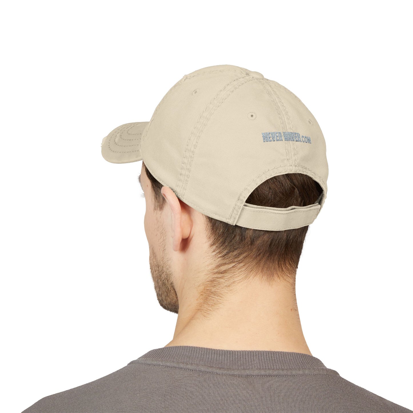 Distressed Dad Hat with 'Never Waver' Embroidery - Casual Style for Everyday Adventures