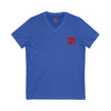 Never Waver Just A Mom Trying Not to Raise A&&holes V-Neck Tee for Moms - Patriotic Short Sleeve Shirt - Never Waver