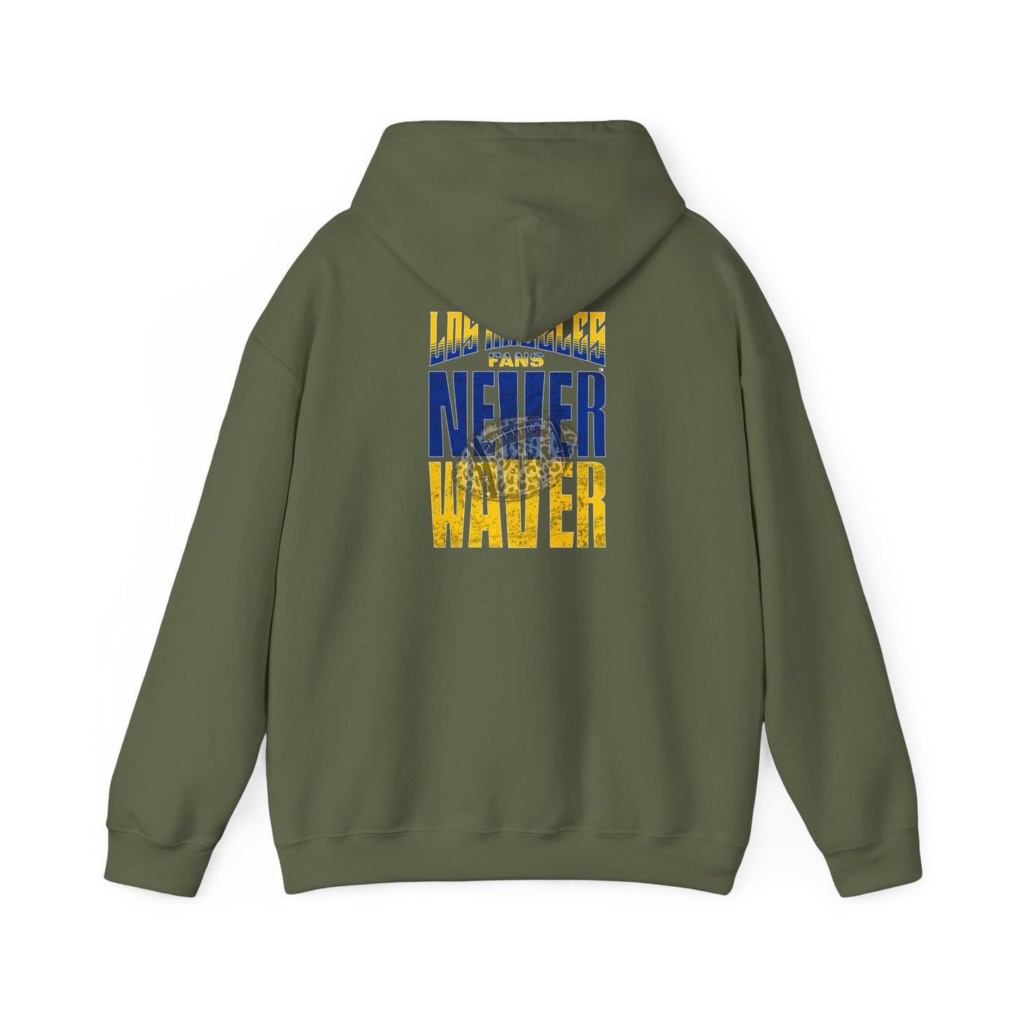 Unisex Heavy Blend™ Hooded Sweatshirt - Los Angeles Fans  NEVER WAVER w Leopard Football | Cozy Streetwear for Every Day - Never Waver