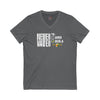 Unisex V-Neck Tee - Never Waver TE: [] TEAMO [X} Tequila T-Shirt - Never Waver