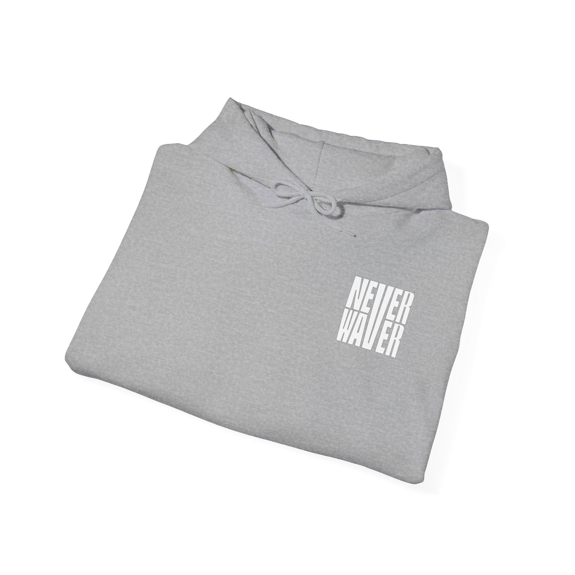 Never Waver” Jesus a bold, eye-catching design that reflects a steadfast faith and confidence in Christ. Hoodie - Unisex Heavy Blend™ Sweatshirt - Never Waver