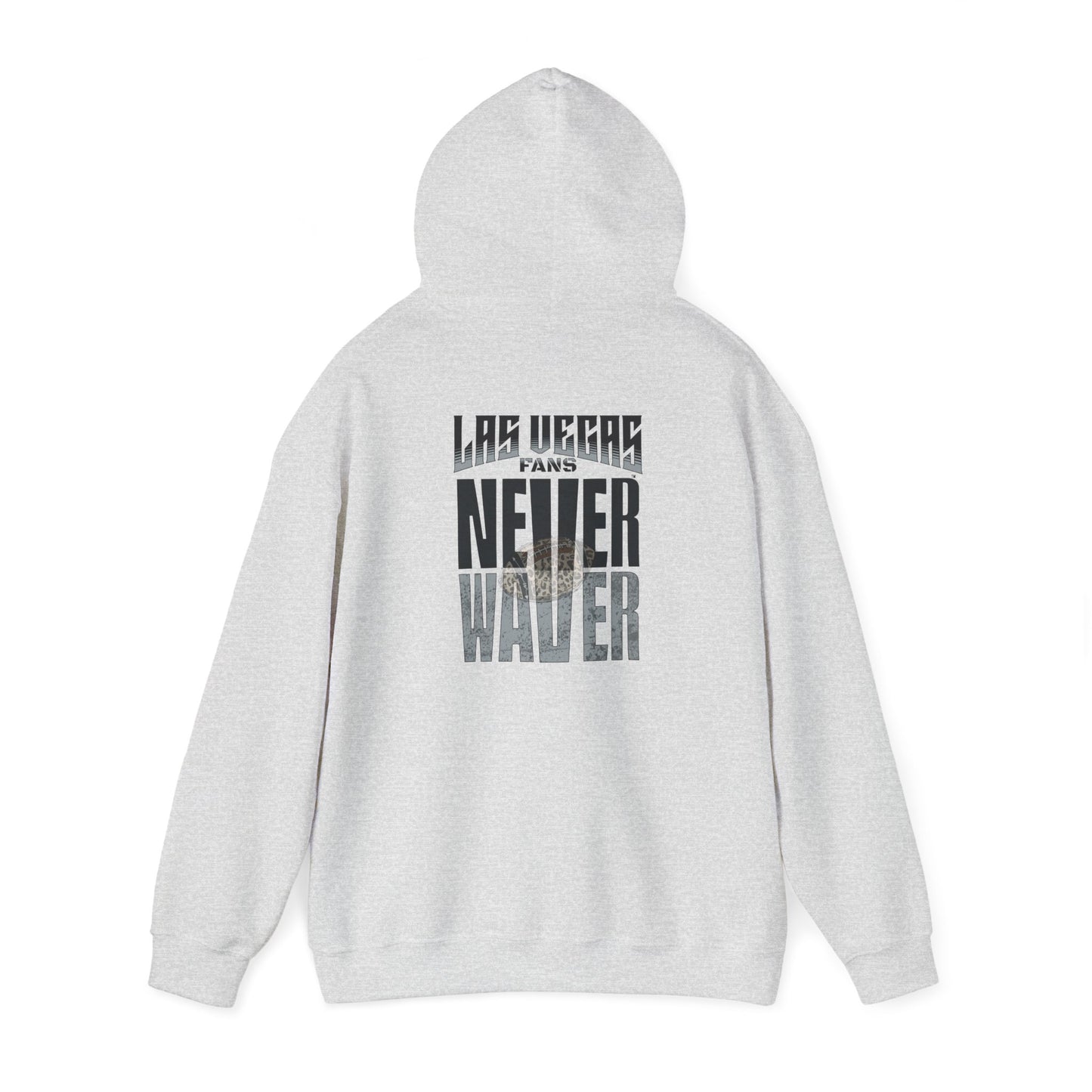 Las Vegas Fans Never Waver w Leopard Football Unisex Heavy Blend™ Hooded Sweatshirt - Cozy Oversized Style for Fans - Never Waver