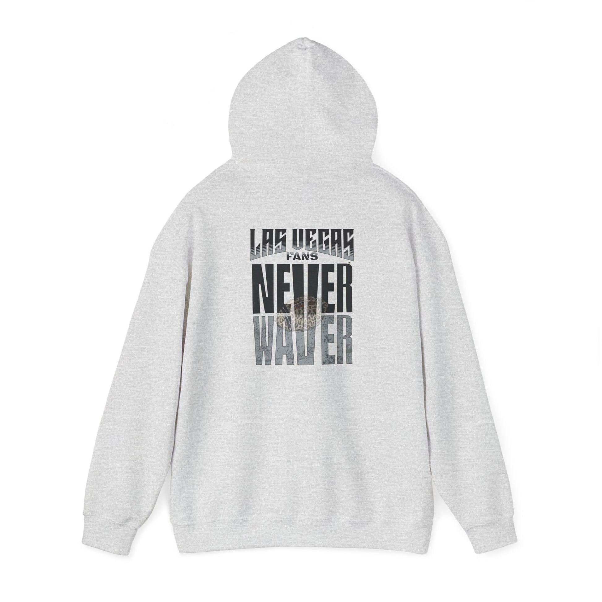 Las Vegas Fans Never Waver w Leopard Football Unisex Heavy Blend™ Hooded Sweatshirt - Cozy Oversized Style for Fans - Never Waver