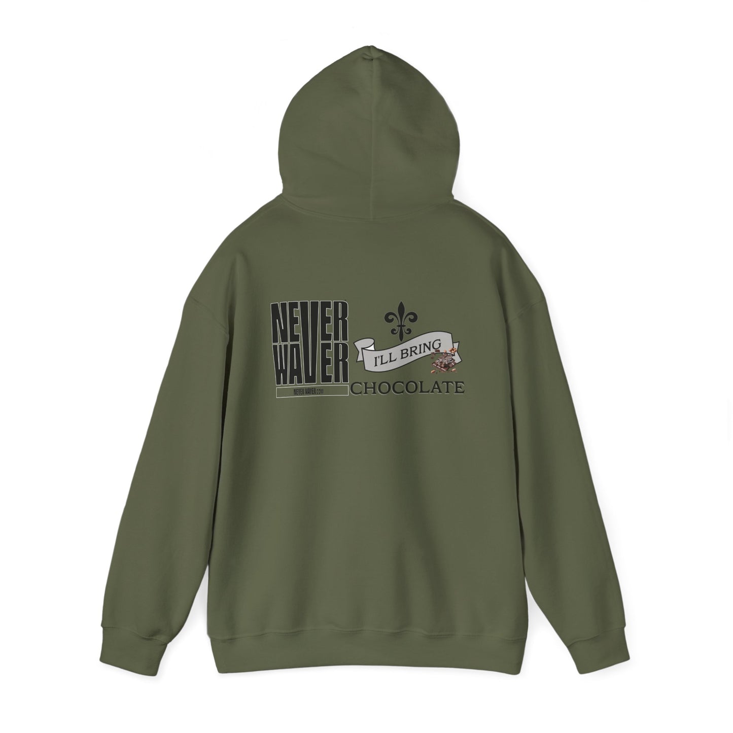 Unisex Heavy Blend™ Hooded Sweatshirt - "Never Waver I'll Bring The Chocolate" Inspirational Hoodie - Never Waver