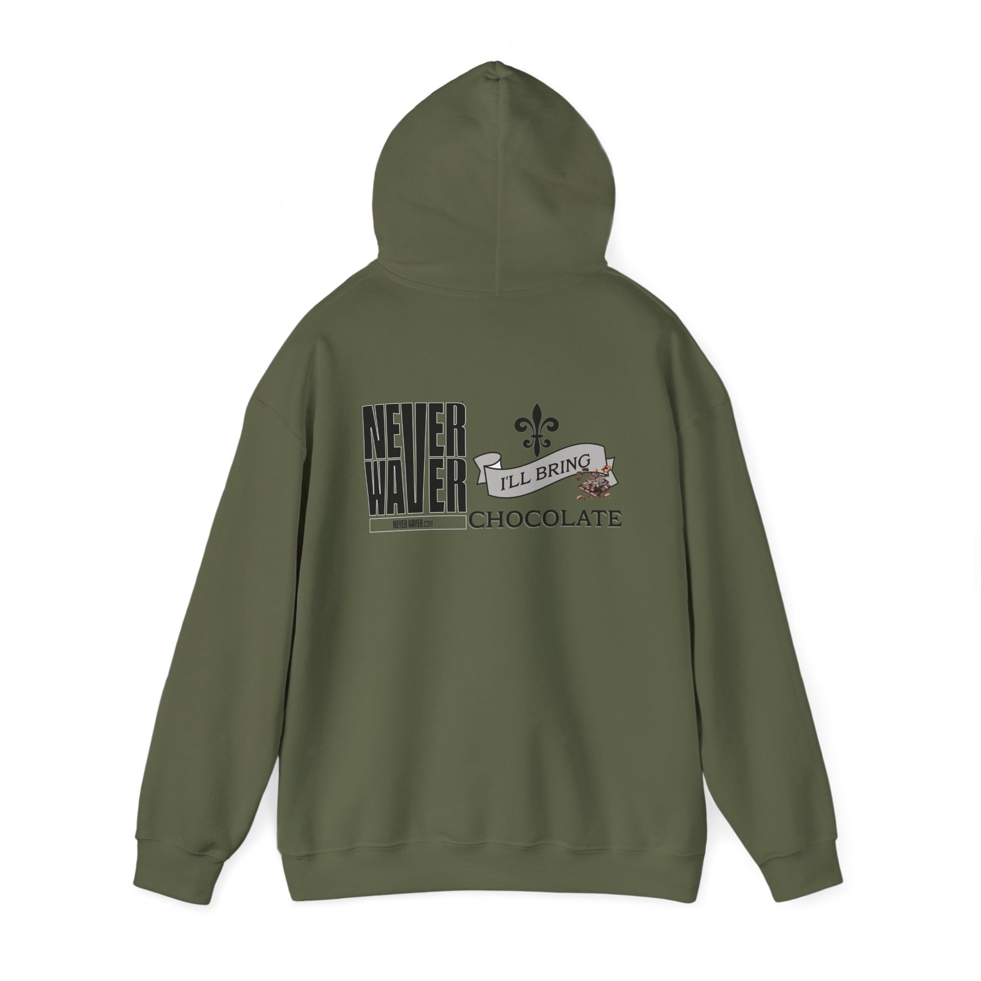 Unisex Heavy Blend™ Hooded Sweatshirt - "Never Waver I'll Bring The Chocolate" Inspirational Hoodie - Never Waver