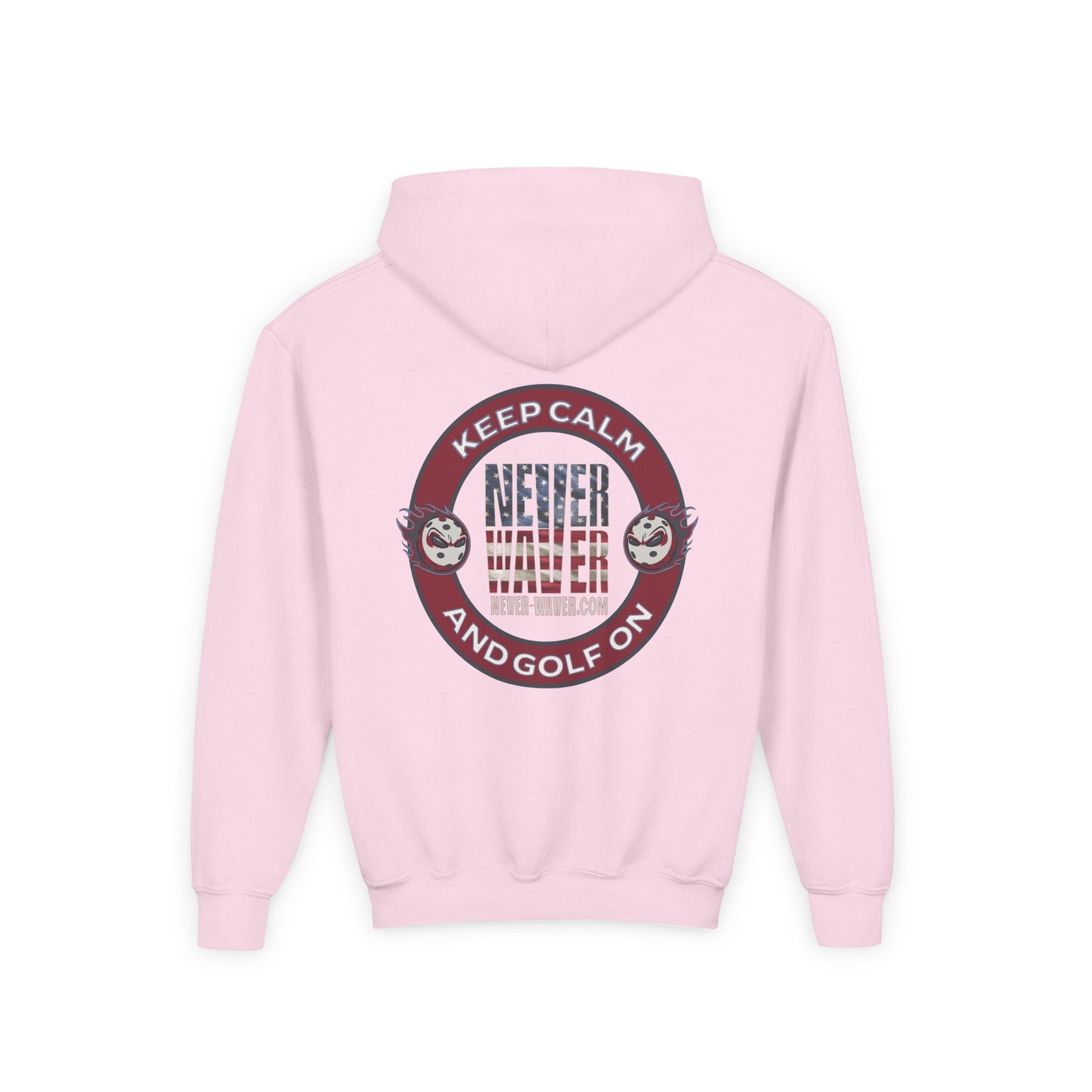Youth Golf Hoodie - "Never Waver Golf" Sweatshirt for Young Golfers - Never Waver