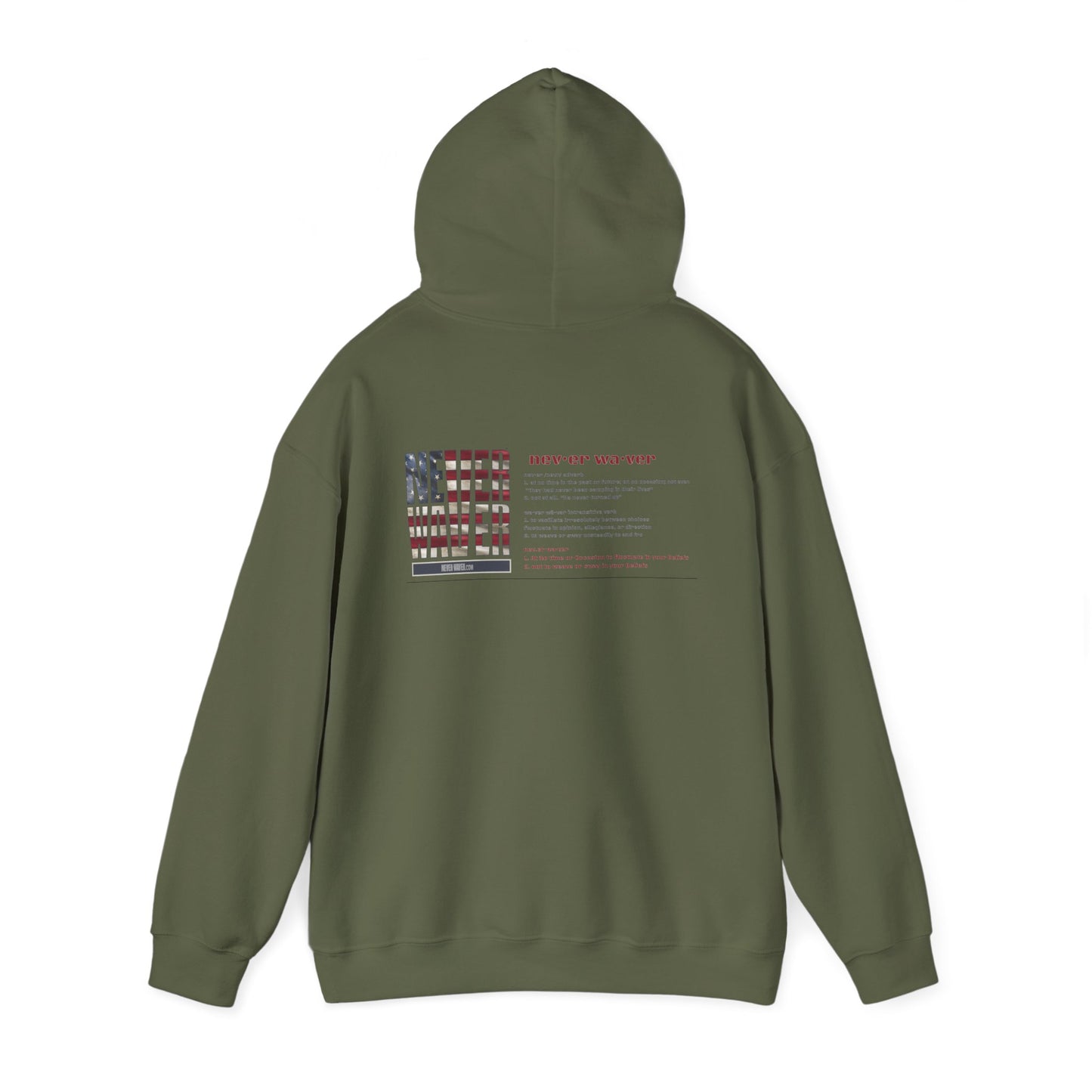 Inspirational Unisex Hoodie - 'Never Waver Definition ' Motivational Sweatshirt - Never Waver