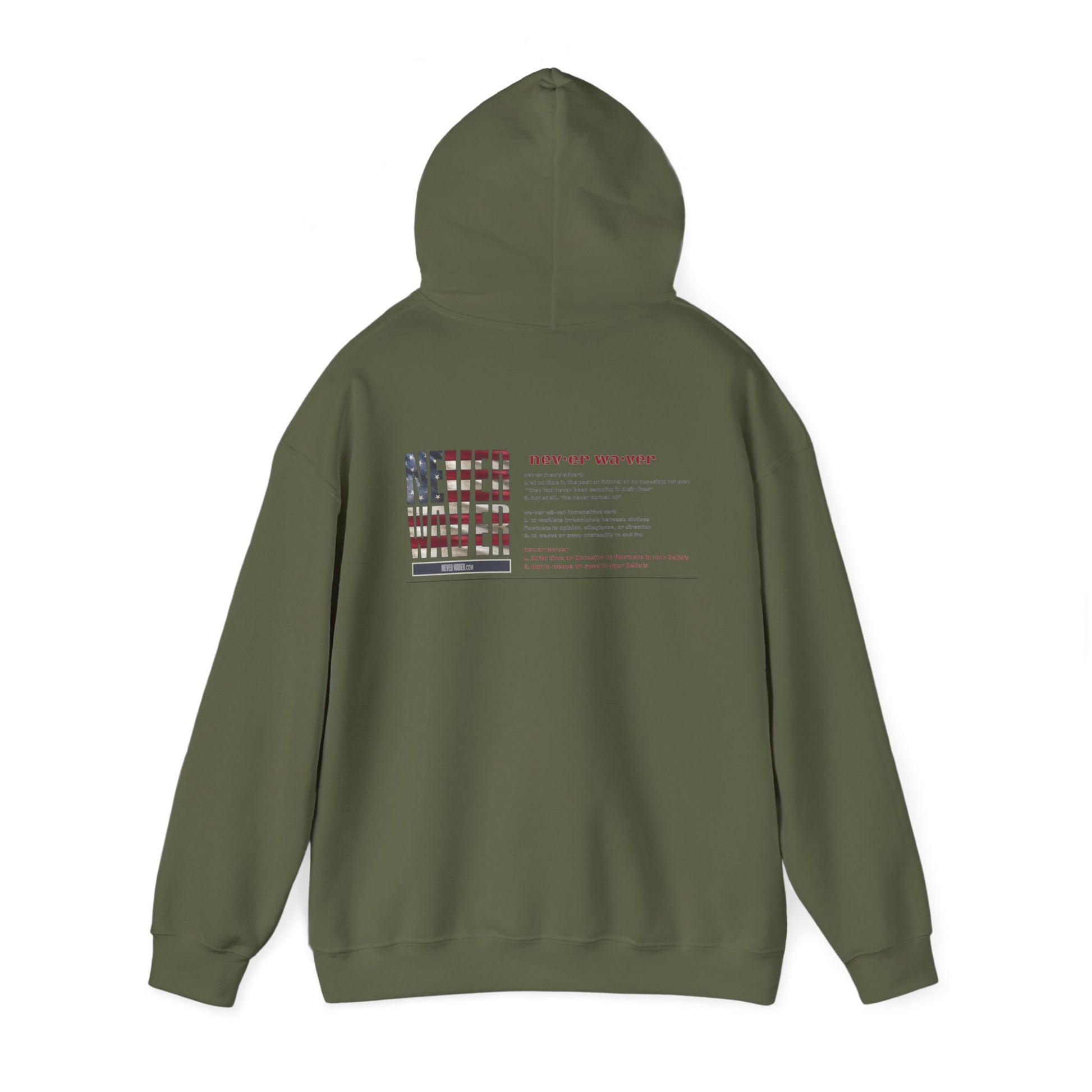 Inspirational Unisex Hoodie - 'Never Waver Definition ' Motivational Sweatshirt - Never Waver