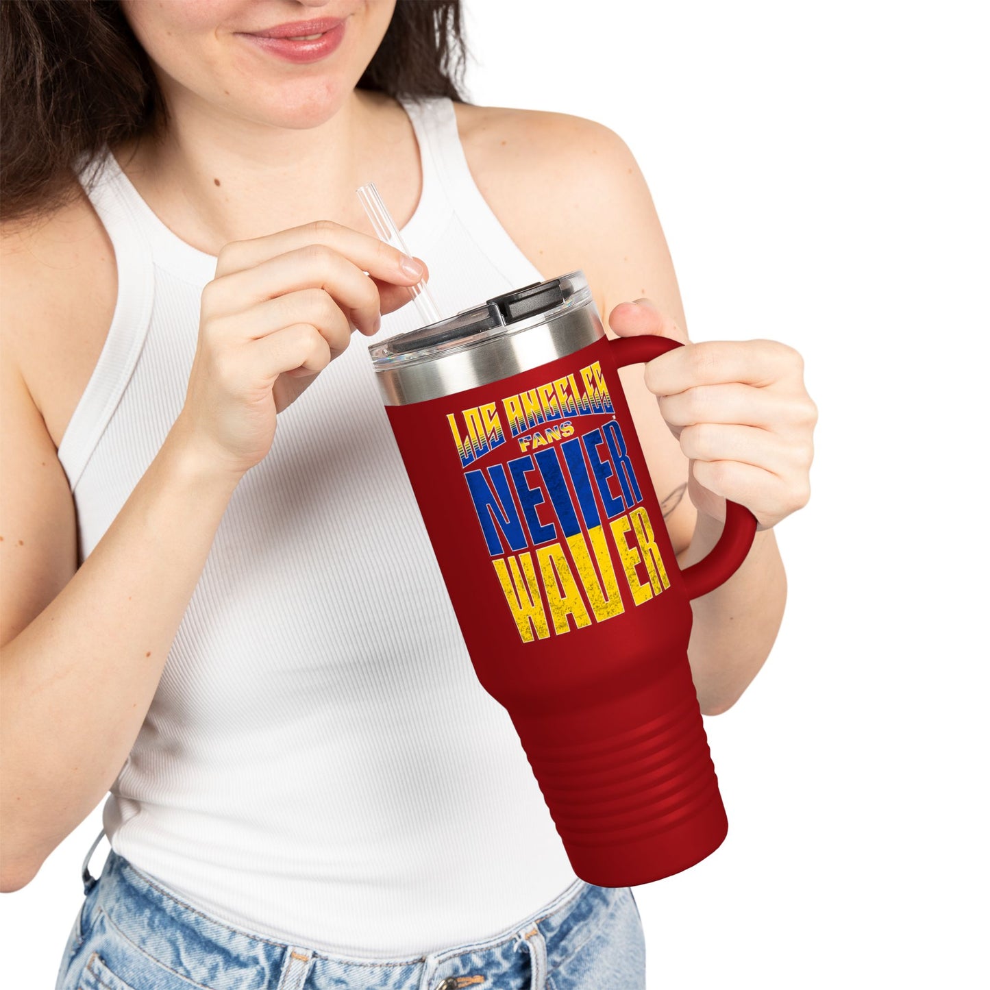 Los Angeles Fans Never Waver Insulated Travel Mug, 40oz - Never Waver
