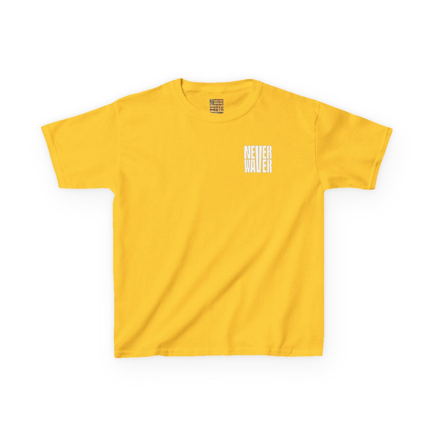 Kids Golf Tee -Never Waver” Jesus a bold, eye-catching design that reflects a steadfast faith and confidence in Christ. - Never Waver