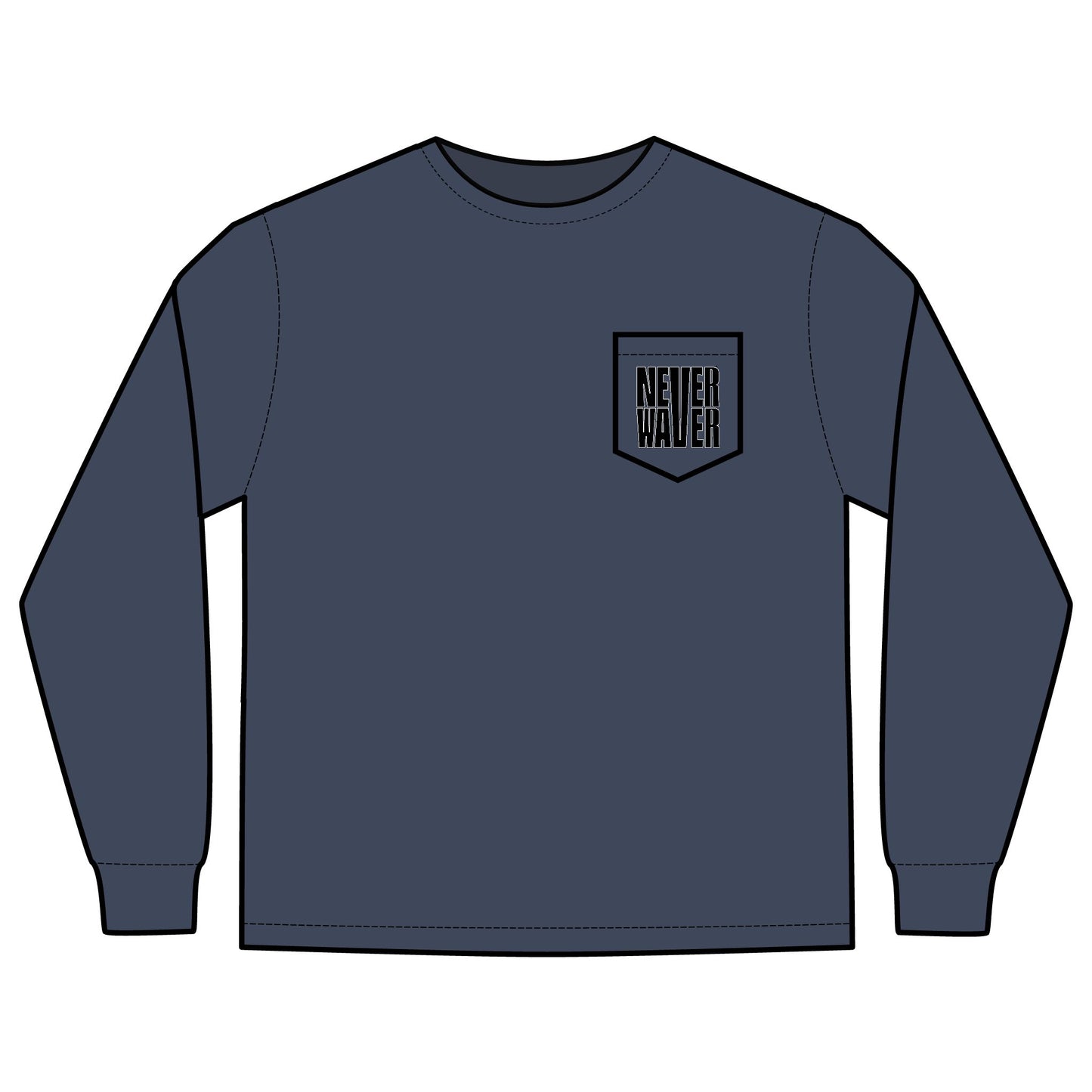 Unisex Long Sleeve Pocket T-Shirt - Never Waver Best Buckin' Dad Ever Design - Never Waver