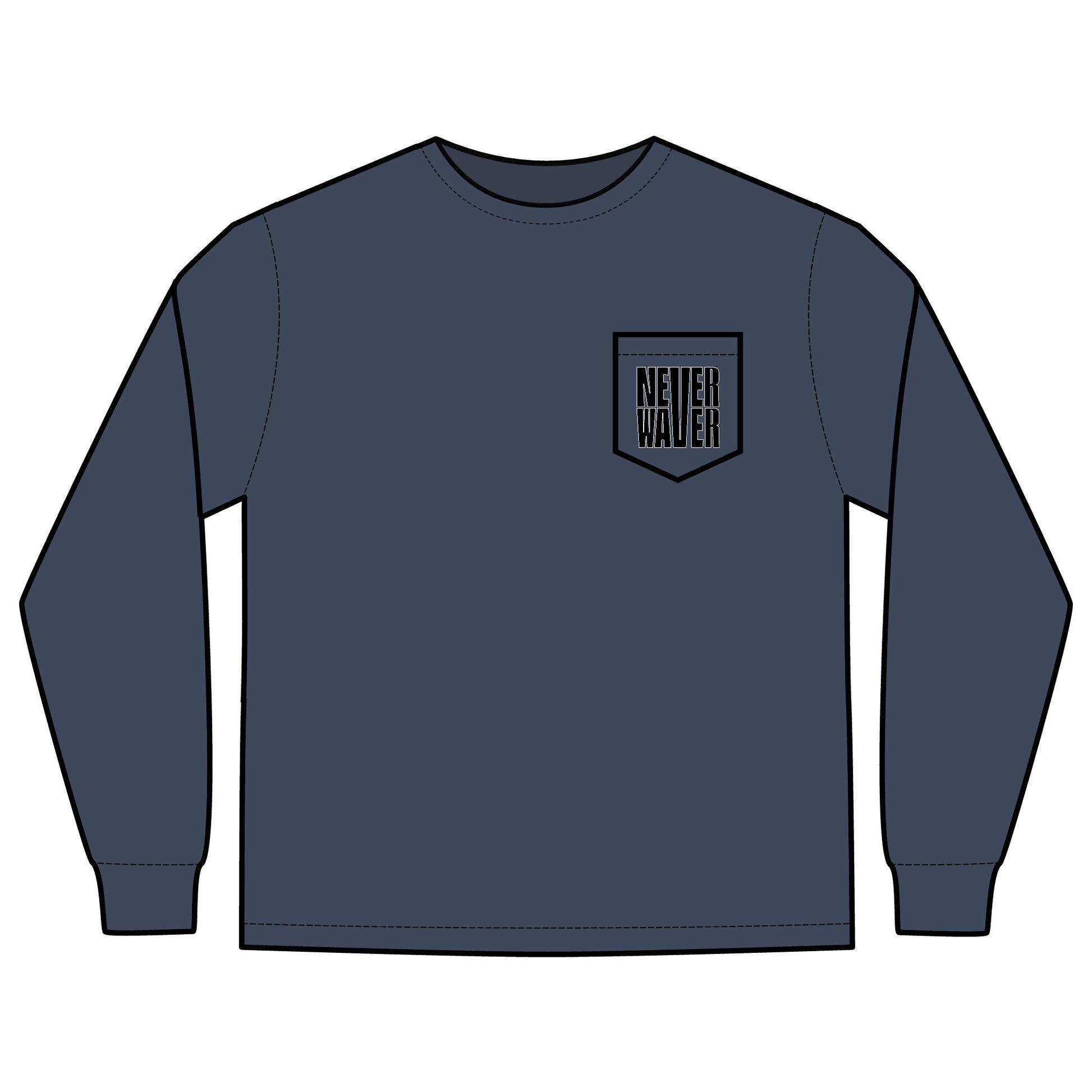 Unisex Long Sleeve Pocket T-Shirt - Never Waver Best Buckin' Dad Ever Design - Never Waver