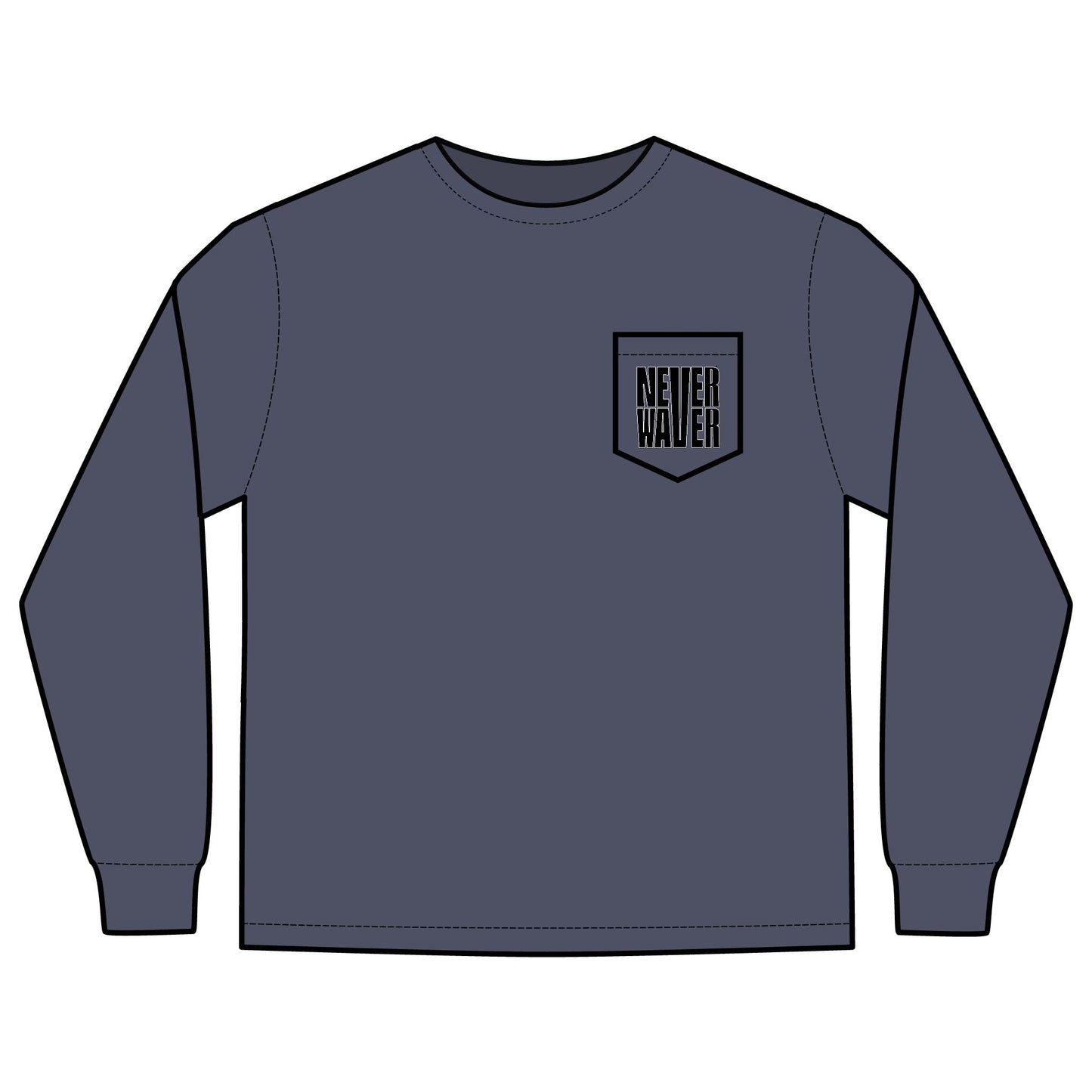 Unisex Long Sleeve Pocket T-Shirt - Never Waver Best Buckin' Dad Ever Design - Never Waver