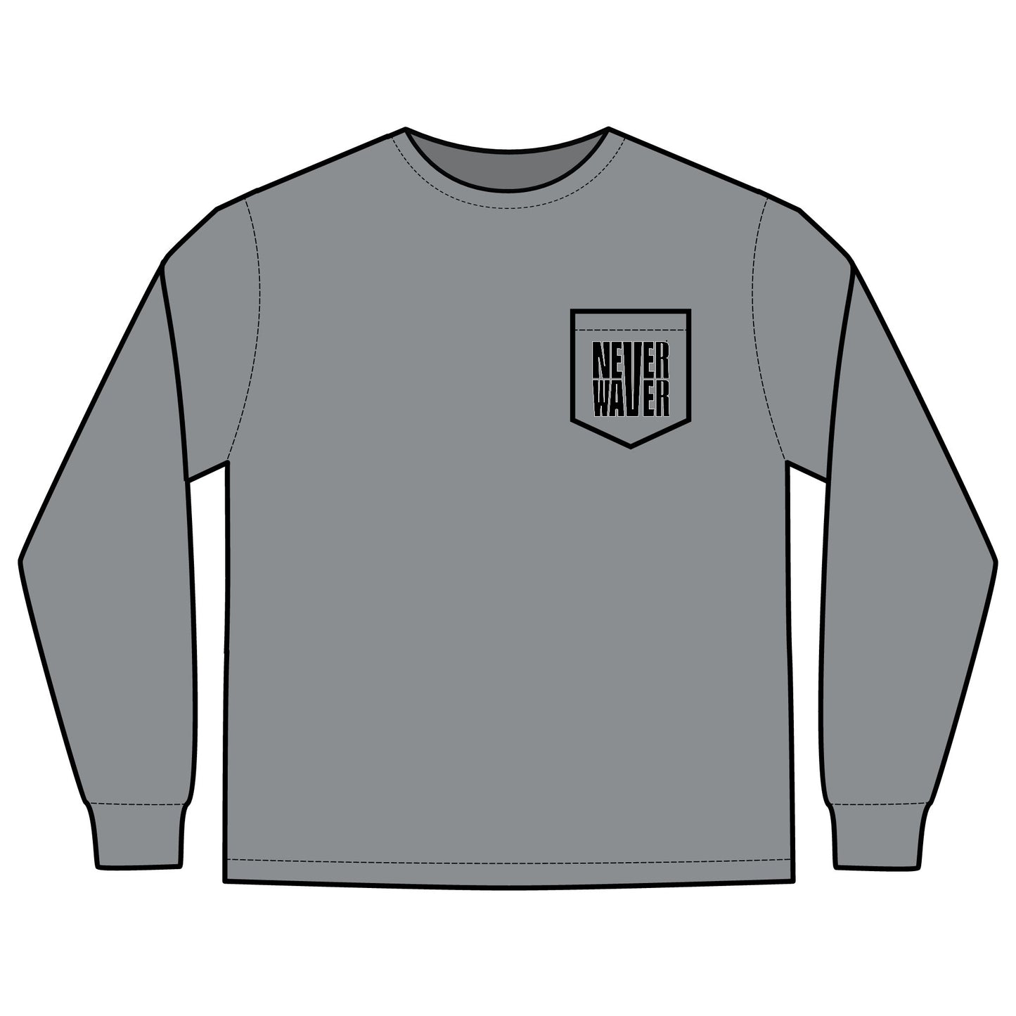 Unisex Long Sleeve Pocket T-Shirt - Never Waver Best Buckin' Dad Ever Design - Never Waver