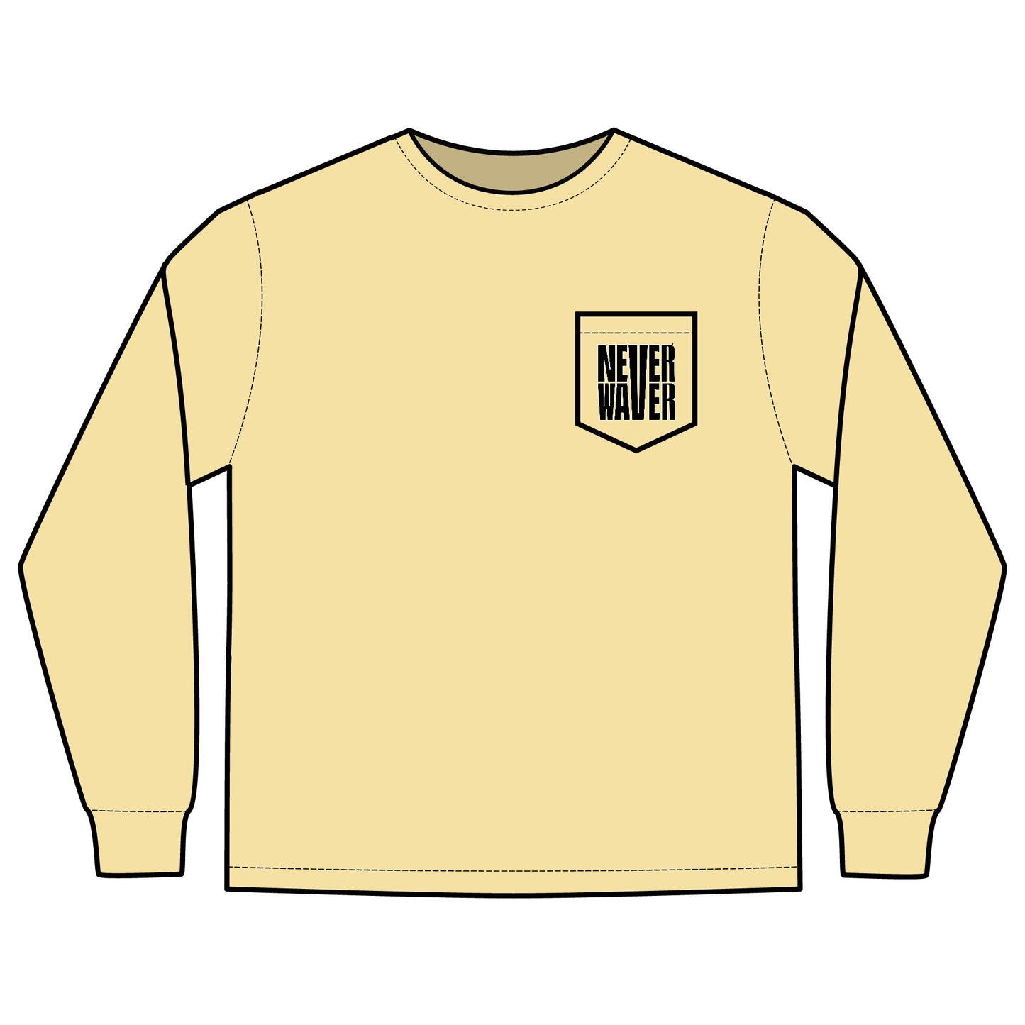 Unisex Long Sleeve Pocket T-Shirt - Never Waver Best Buckin' Dad Ever Design - Never Waver