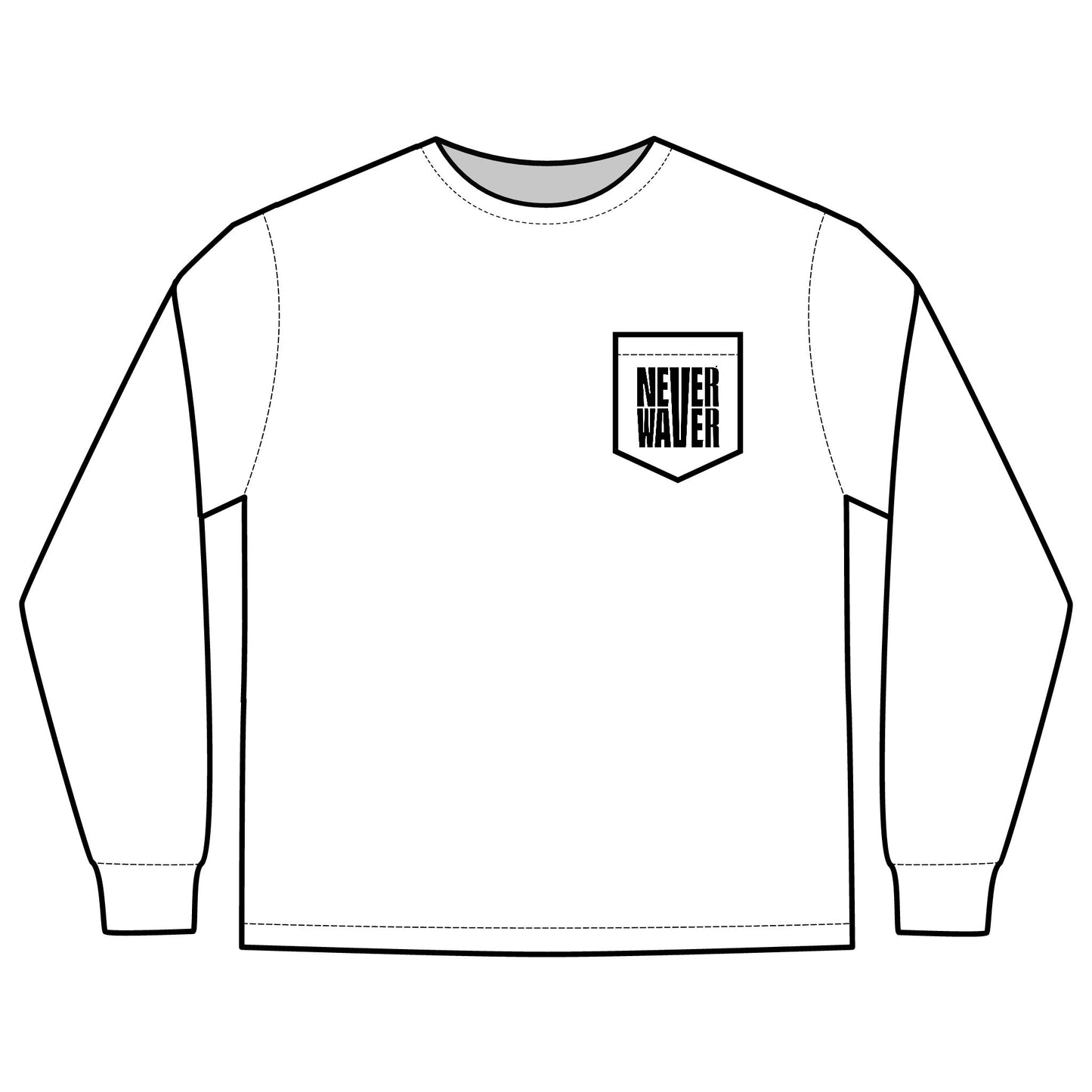 Unisex Long Sleeve Pocket T-Shirt - Never Waver Best Buckin' Dad Ever Design - Never Waver