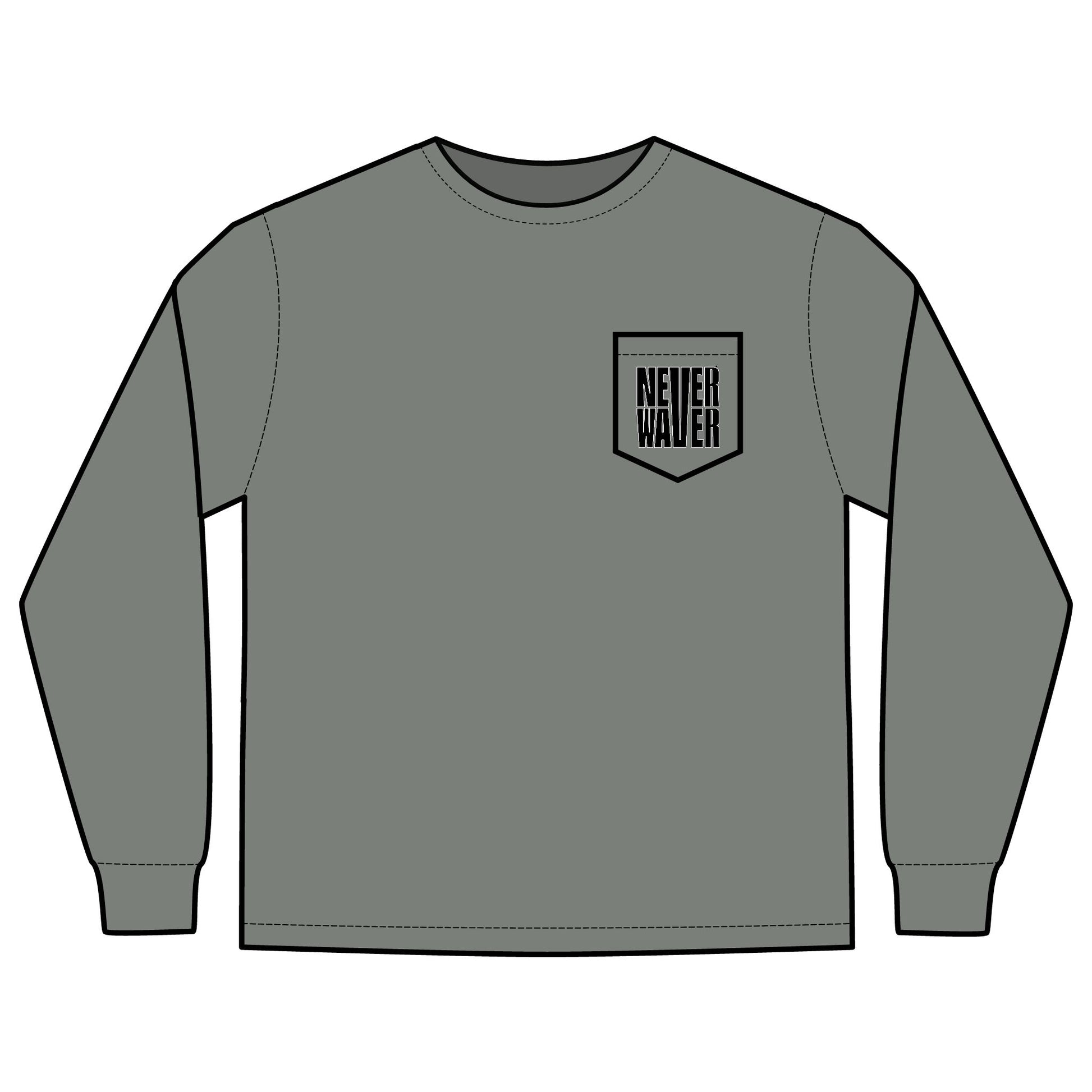 Unisex Long Sleeve Pocket T-Shirt - Never Waver Best Buckin' Dad Ever Design - Never Waver