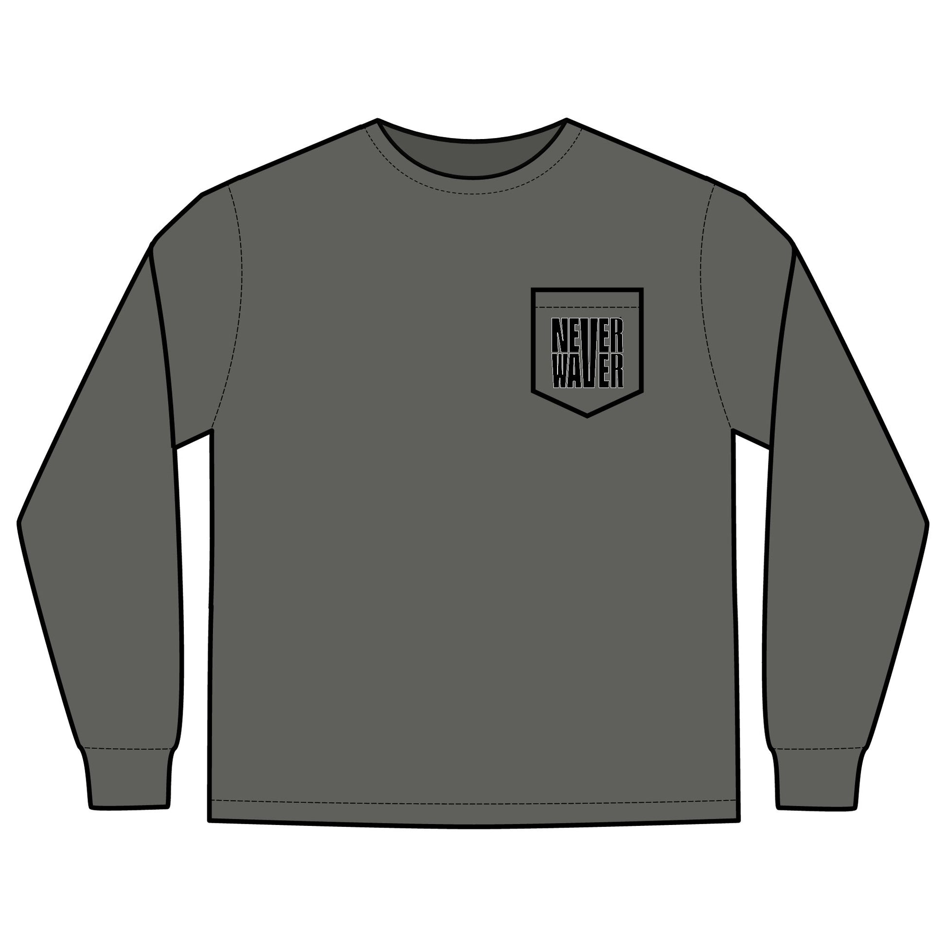 Unisex Long Sleeve Pocket T-Shirt - Never Waver Best Buckin' Dad Ever Design - Never Waver