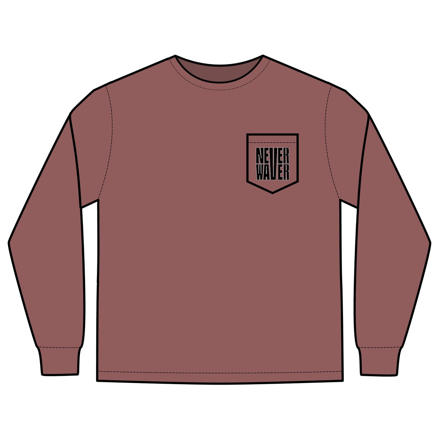 Unisex Long Sleeve Pocket T-Shirt - Never Waver Best Buckin' Dad Ever Design - Never Waver