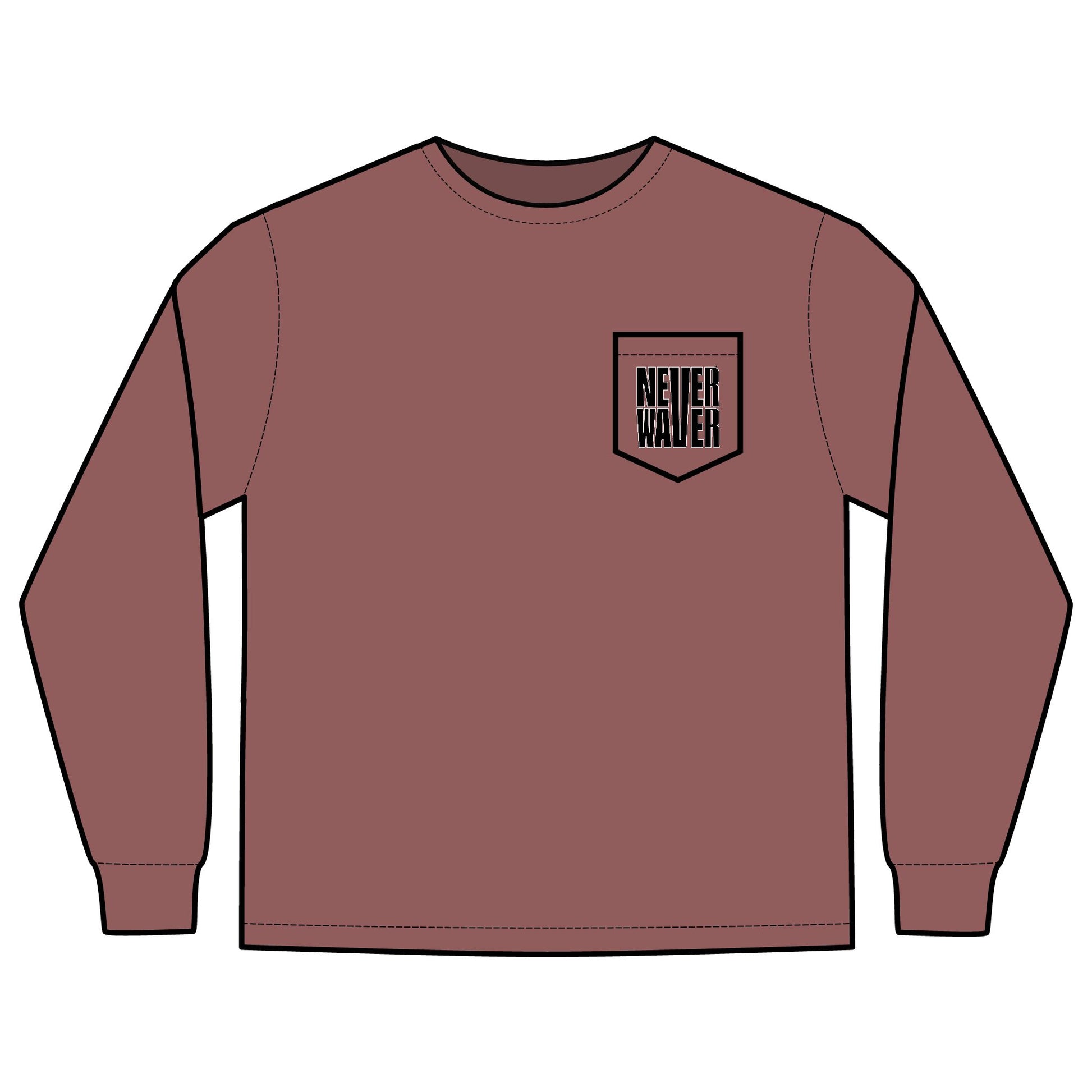 Unisex Long Sleeve Pocket T-Shirt - Never Waver Best Buckin' Dad Ever Design - Never Waver