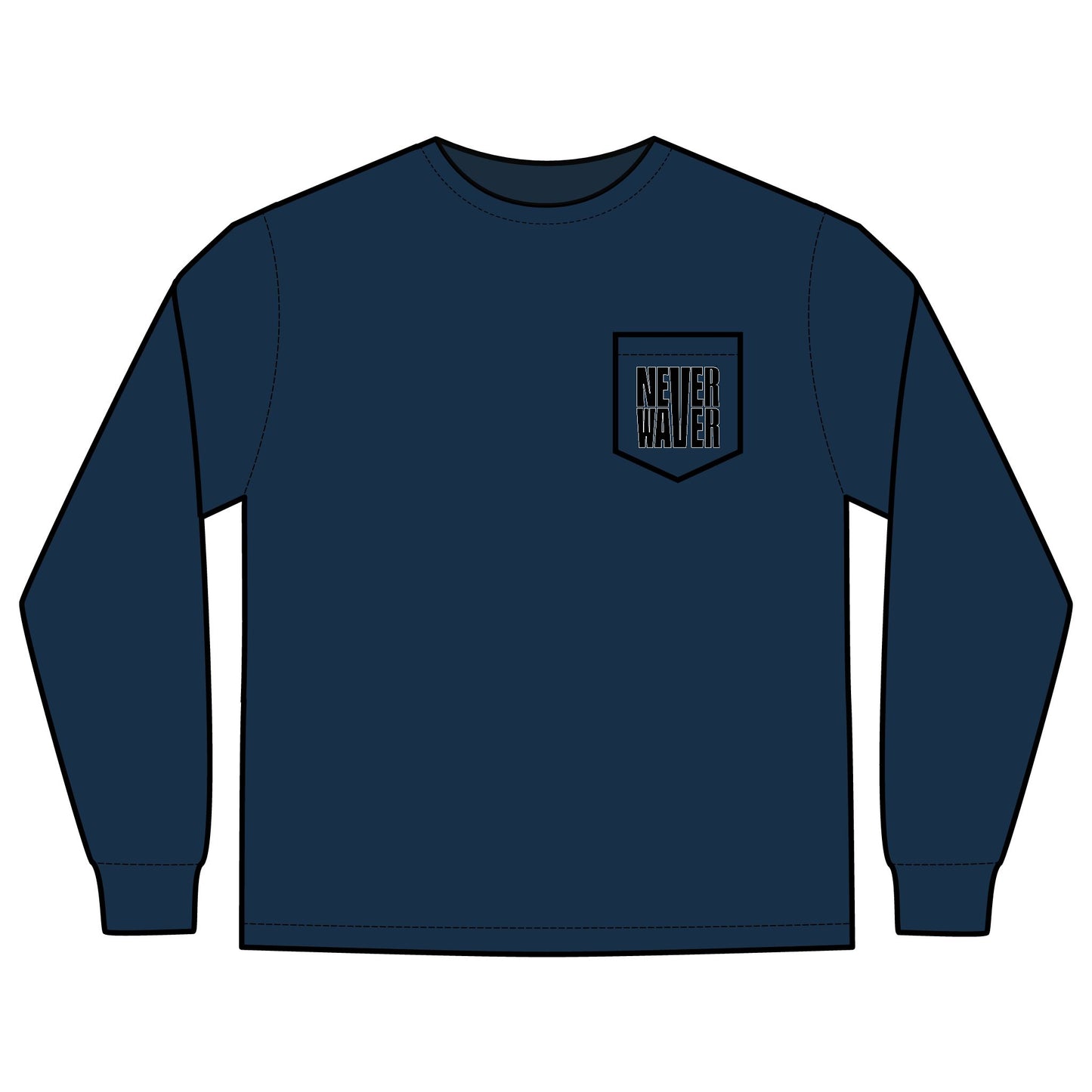 Unisex Long Sleeve Pocket T-Shirt - Never Waver Best Buckin' Dad Ever Design - Never Waver