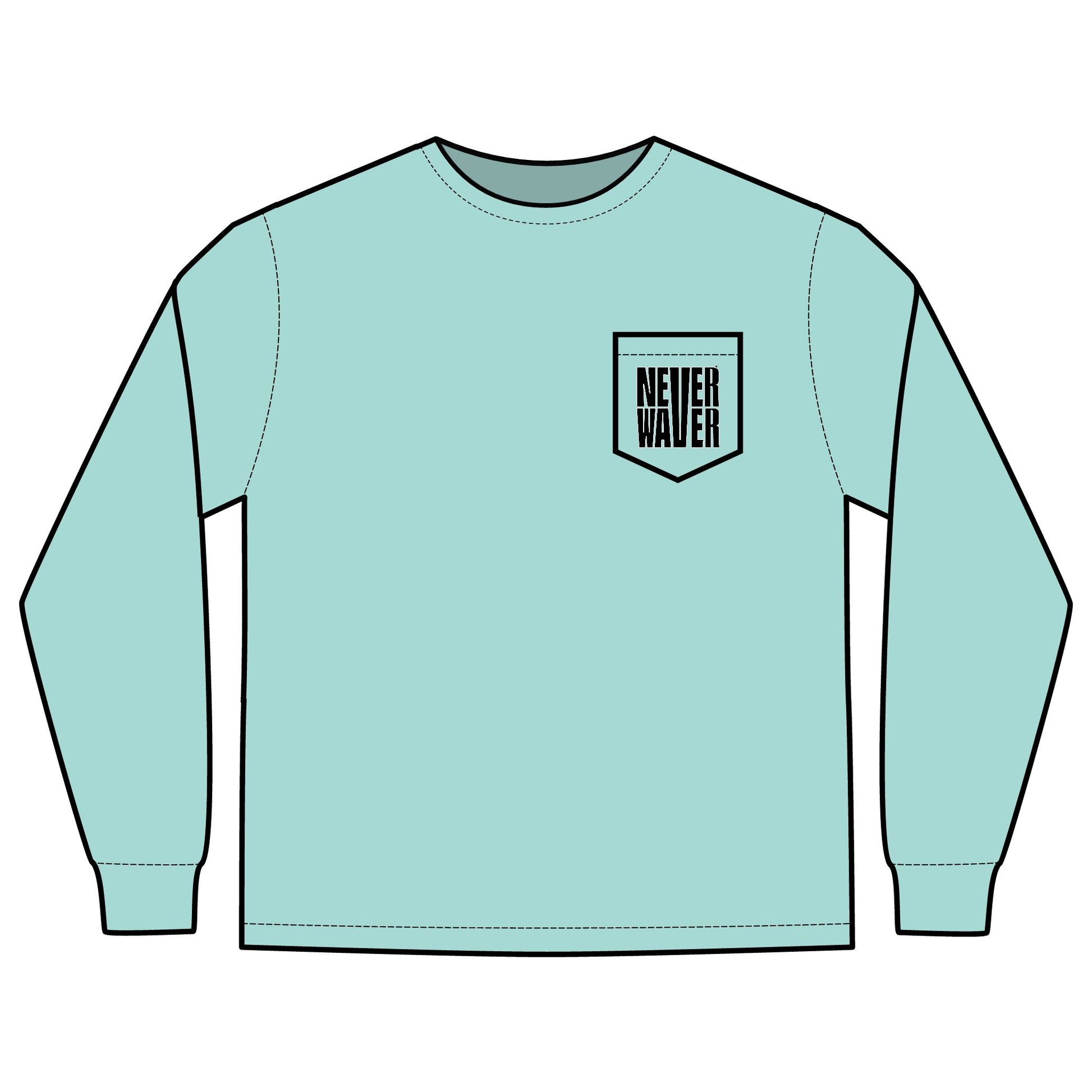 Unisex Long Sleeve Pocket T-Shirt - Never Waver Best Buckin' Dad Ever Design - Never Waver
