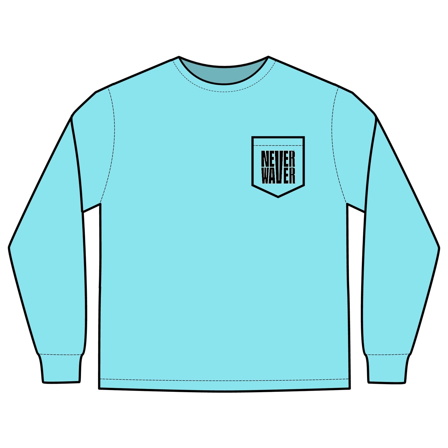 Unisex Long Sleeve Pocket T-Shirt - Never Waver Best Buckin' Dad Ever Design - Never Waver