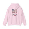 Unisex Heavy Blend™ Hooded Sweatshirt - 'Never Waver' USA Flag Design - Never Waver