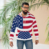 Patriotic Unisex Pullover Hoodie - Never Waver American Flag Design