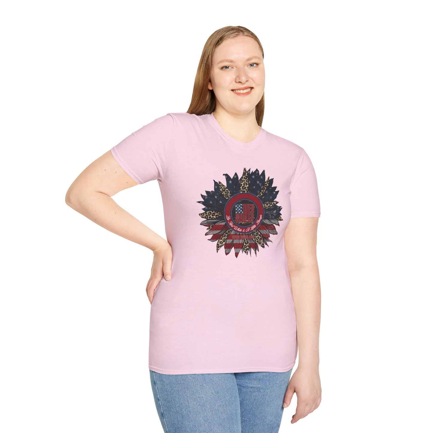 Never Waver Be Red White & a Little Bougie Unisex Softstyle T-Shirt - Never Waver