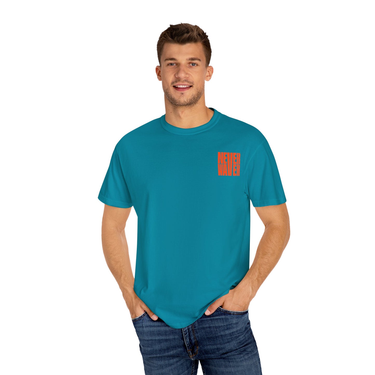 Unisex Garment-Dyed T-Shirt - 'Never Waver Oh Honey I am that Mom' Design - Never Waver