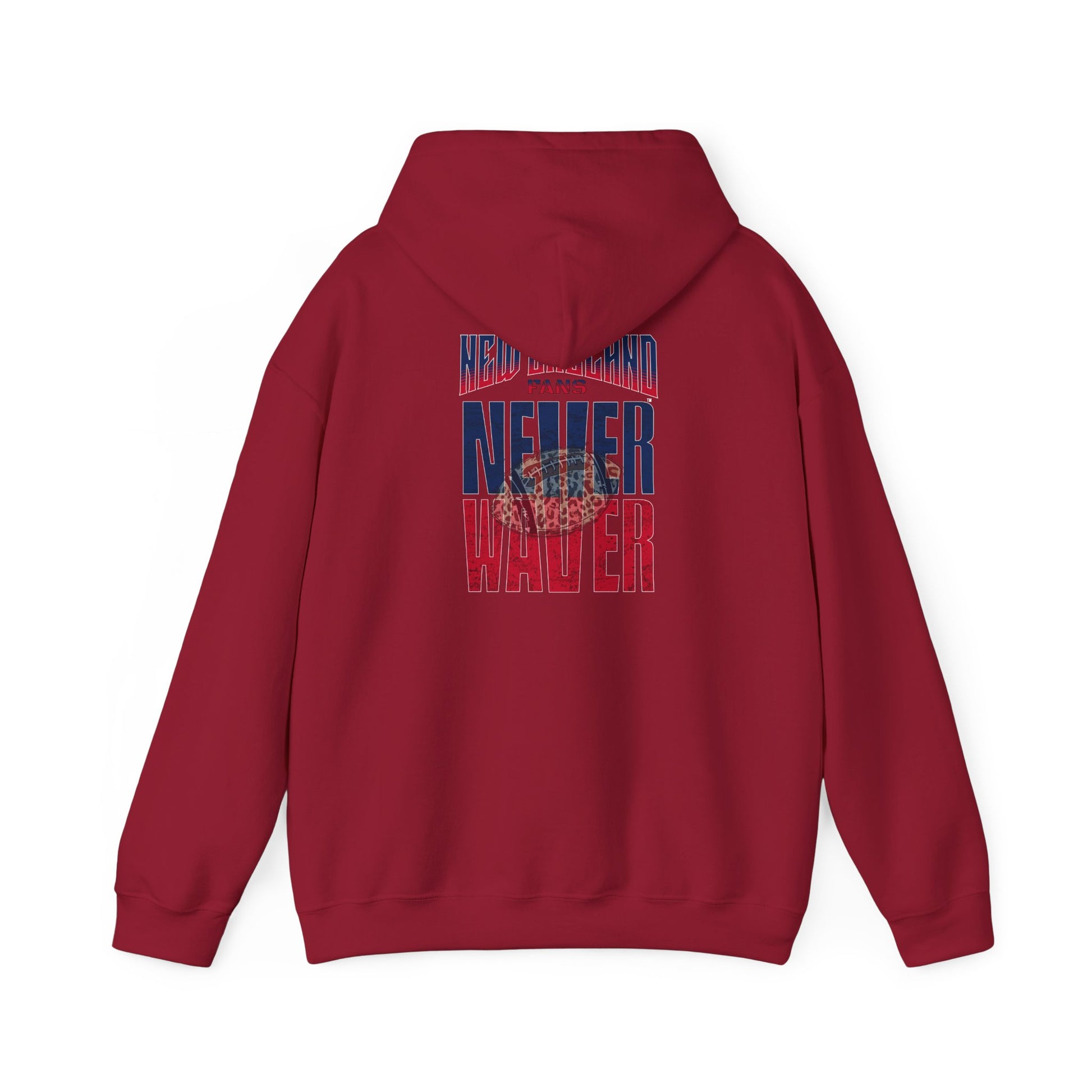 Unisex Heavy Blend™ Hooded Sweatshirt - New England Fans Never Waver w Leopard football - Never Waver