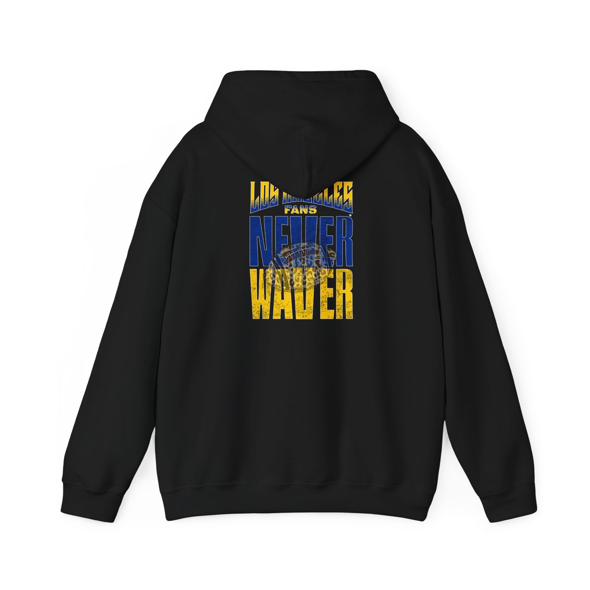 Unisex Heavy Blend™ Hooded Sweatshirt - Los Angeles Fans  NEVER WAVER w Leopard Football | Cozy Streetwear for Every Day - Never Waver