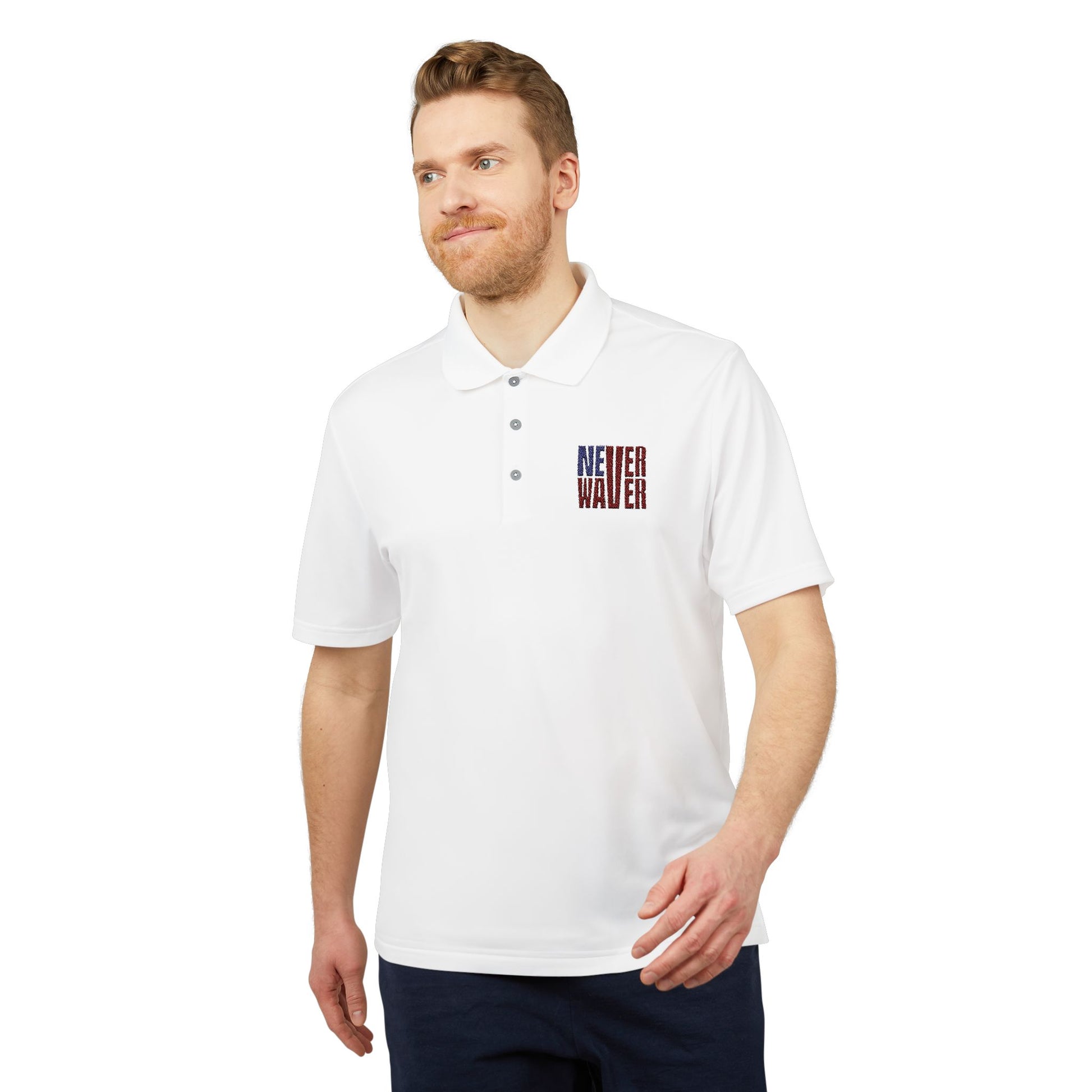 Never Waver Embroidered adidas Unisex Performance Polo - Never Waver