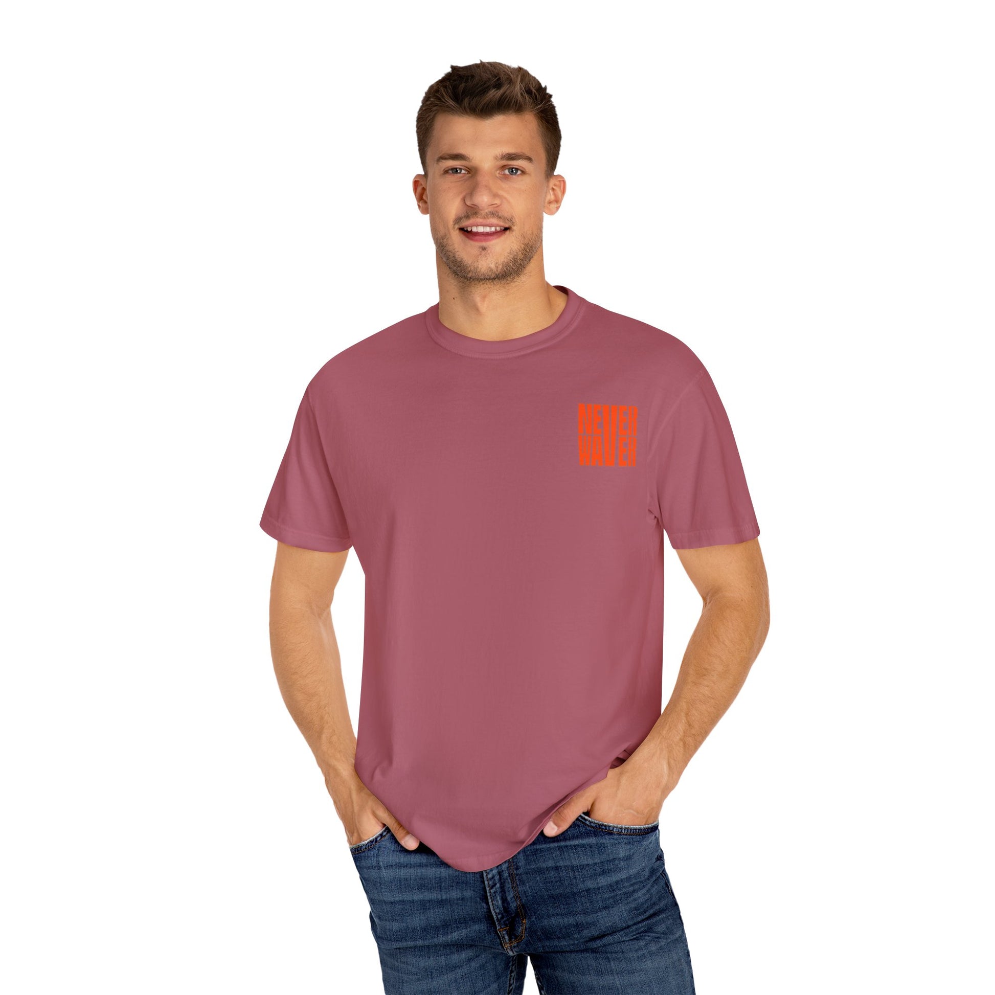 Unisex Garment-Dyed T-Shirt - 'Never Waver Oh Honey I am that Mom' Design - Never Waver