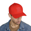 Stylish Embroidered Cap - "NEVER WAVER" Red Baseball Hat