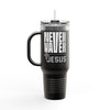 Insulated Travel Mug - "Never Waver” Jesus a bold, eye-catching design that reflects a steadfast faith and confidence in Christ. " - 40oz Sporty Drinkware - Never Waver