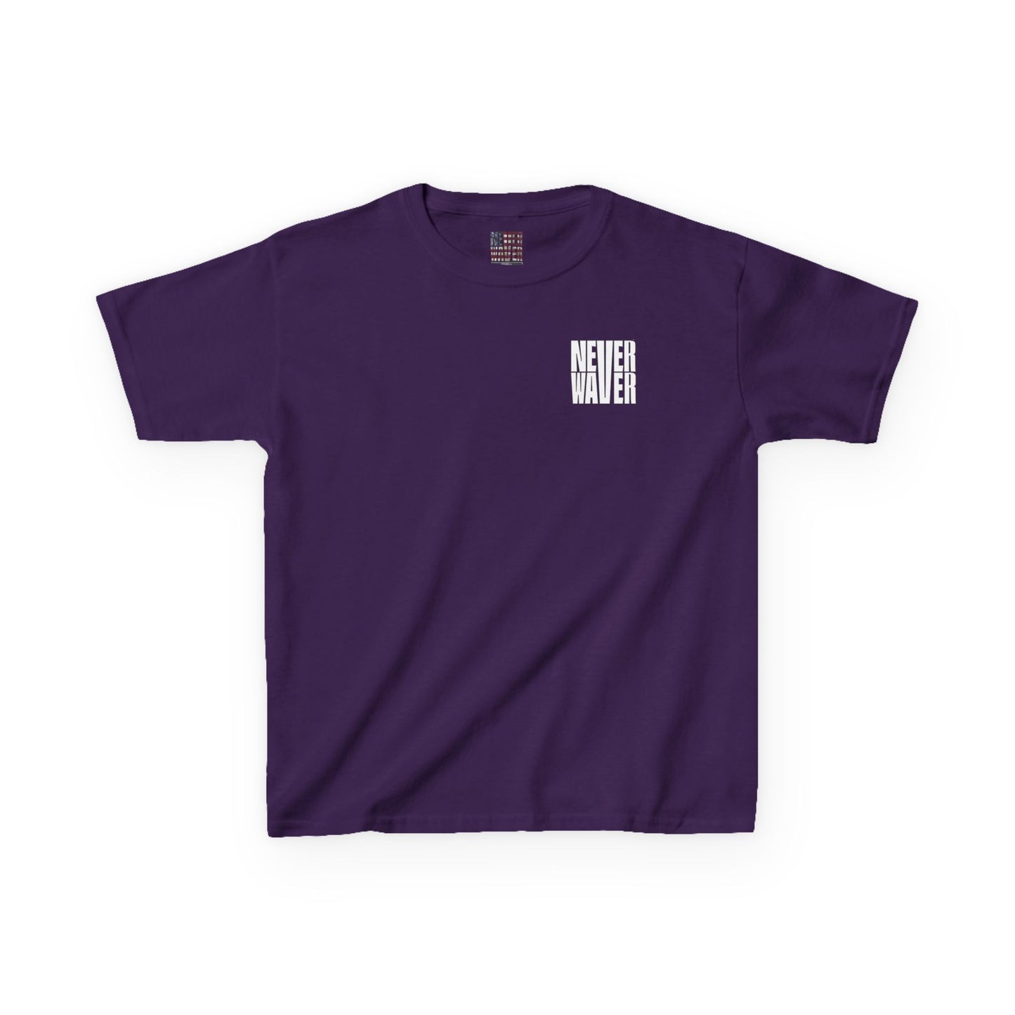 Kids Golf Tee -Never Waver” Jesus a bold, eye-catching design that reflects a steadfast faith and confidence in Christ. - Never Waver
