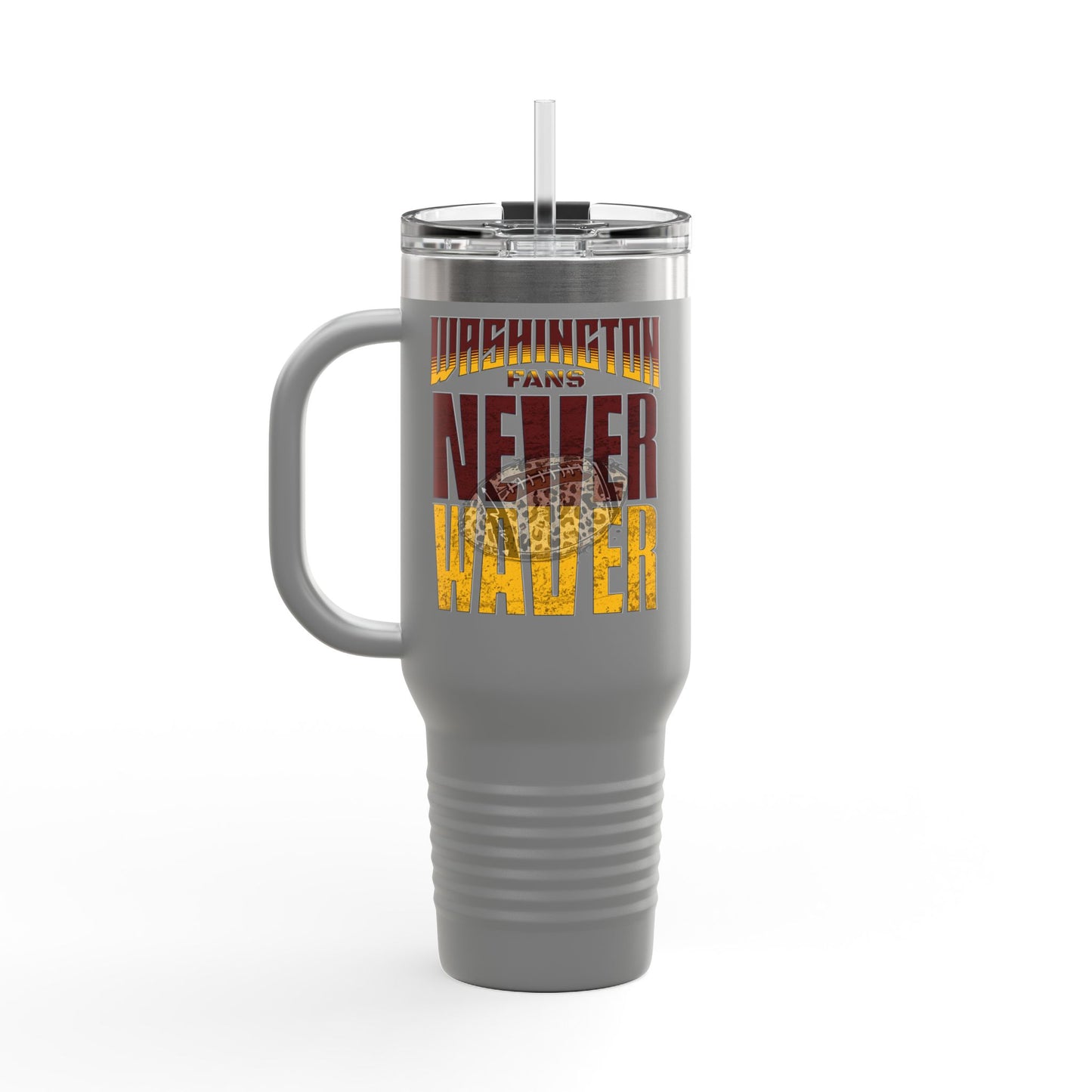 Washington Fans Never Waver W-Leopard Football Insulated Travel Mug, 40oz - Never Waver