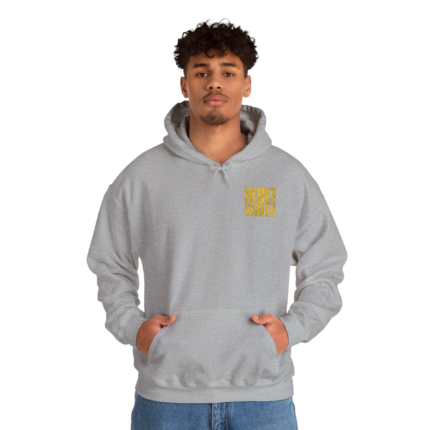 Los Angeles Fans Never Waver w Leopard Football Unisex Heavy Blend™ Hooded Sweatshirt - Cozy, Motivational Apparel for Everyday Wear