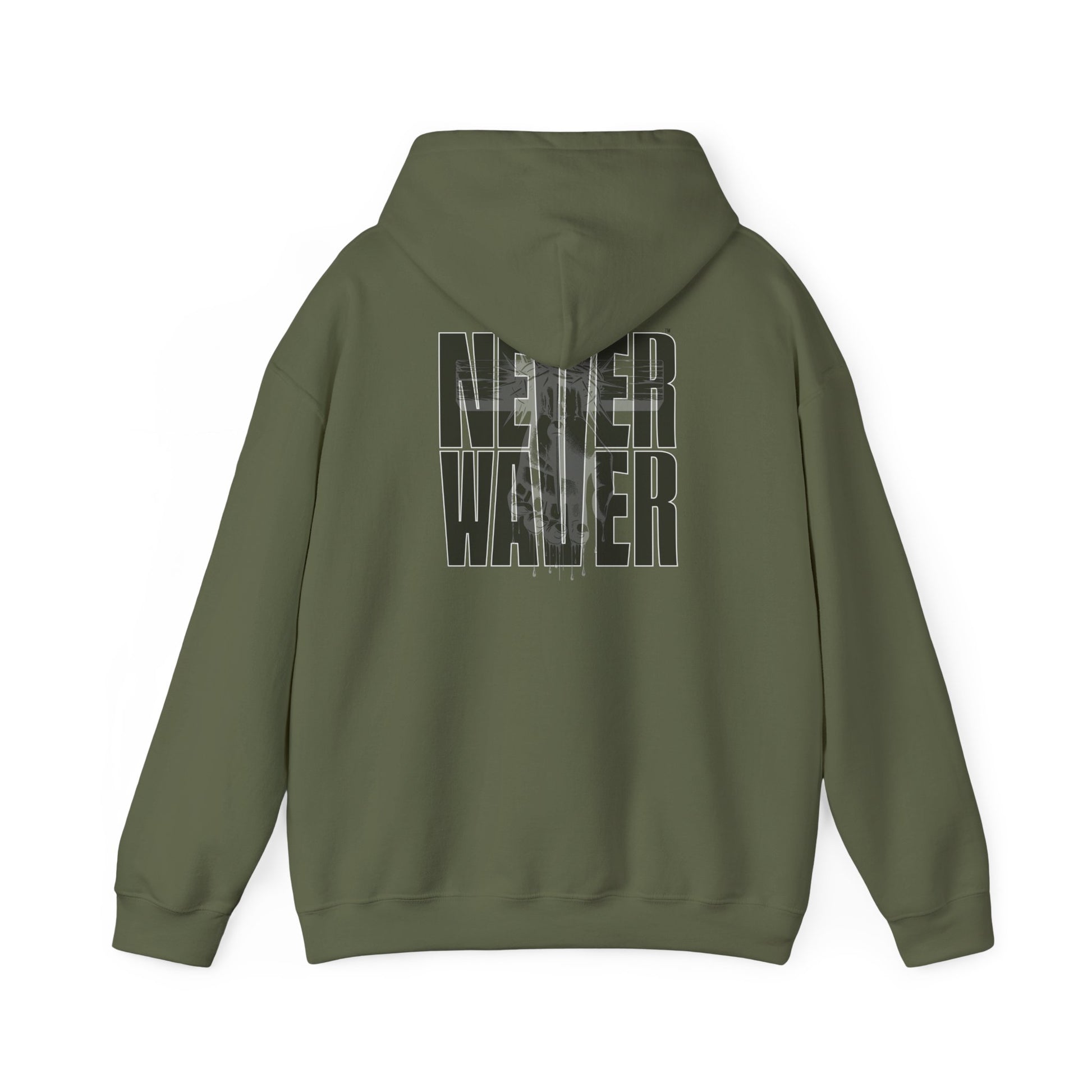 Never Waver” Jesus t-shirt might eye-catching design that reflects a steadfast faith and confidence in Christ.  Hoodie - Unisex Heavy Blend™ Sweatshirt - Never Waver