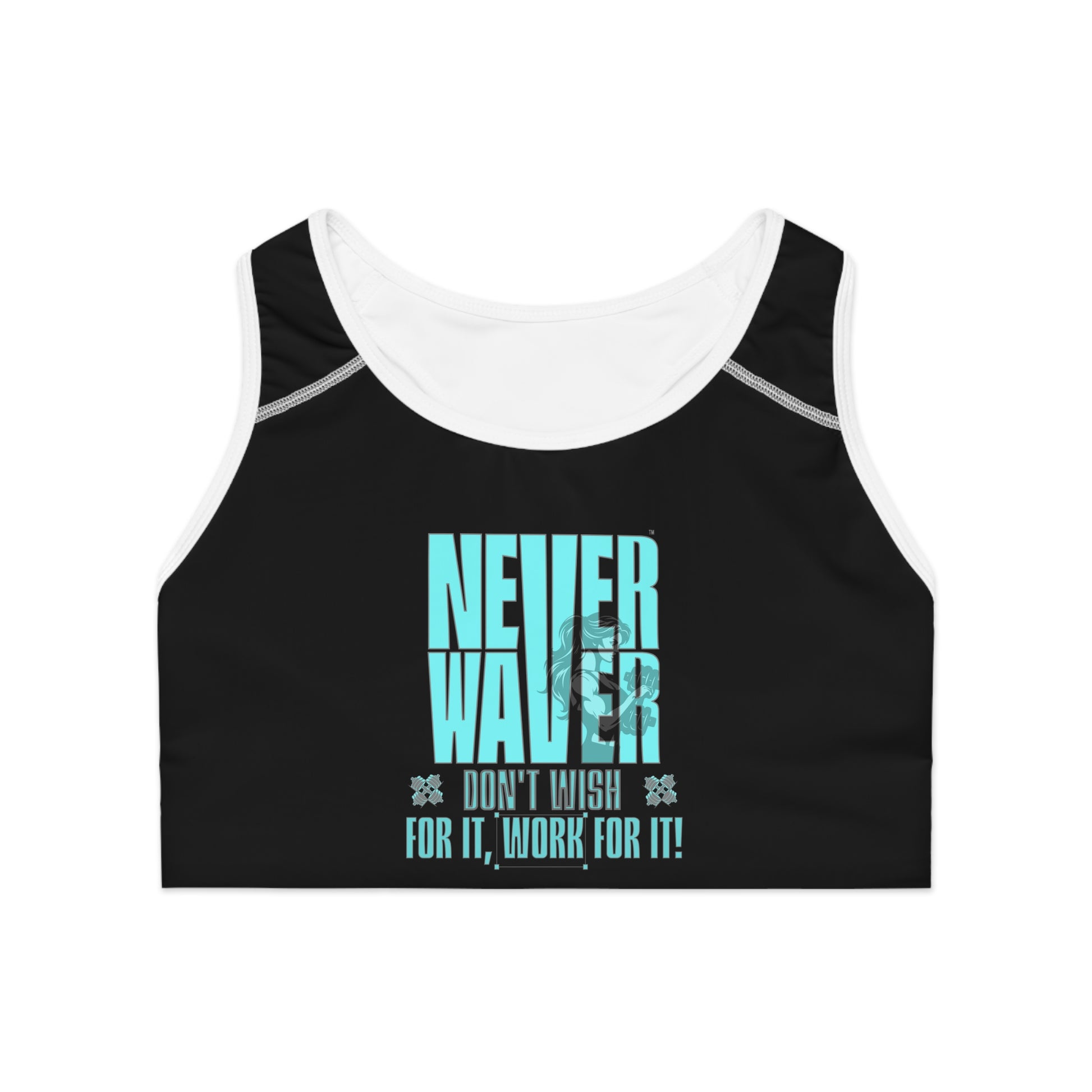 Never Waver Don't Wish For It Work For It Sports Bra (AOP) - Never Waver