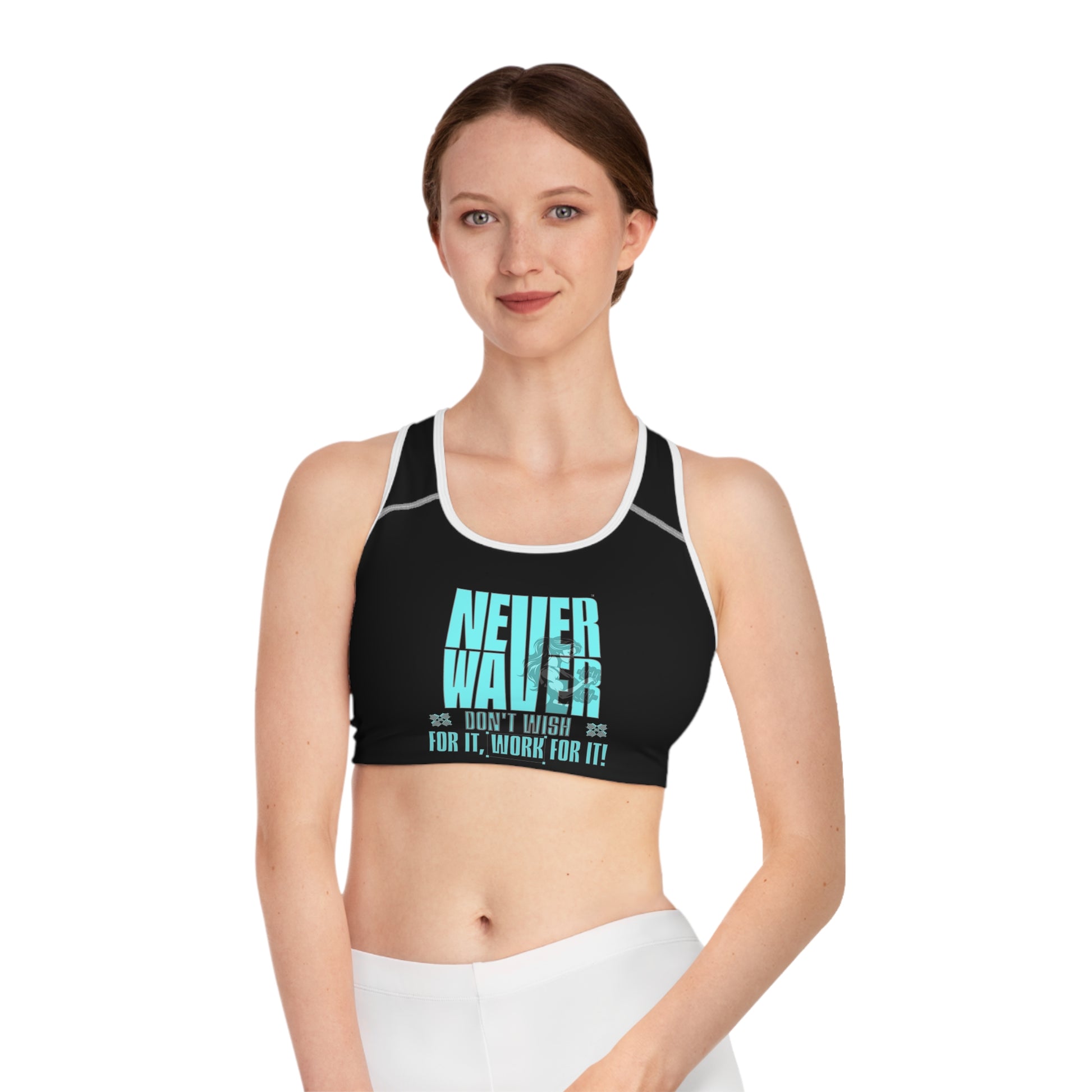 Never Waver Don't Wish For It Work For It Sports Bra (AOP) - Never Waver