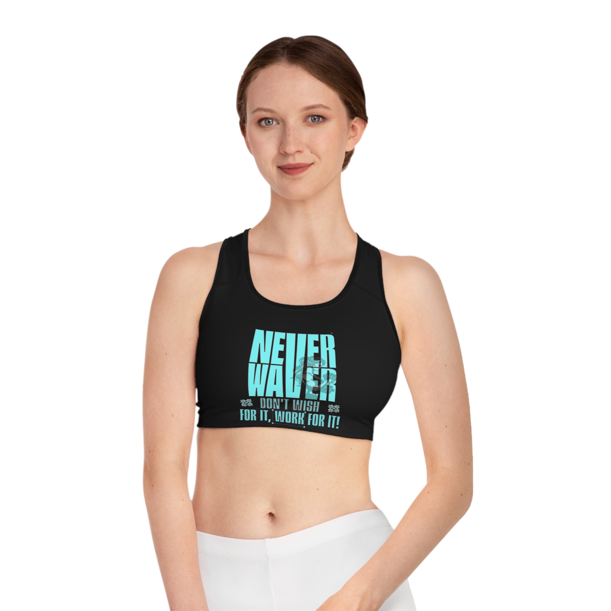 Never Waver Don't Wish For It Work For It Sports Bra (AOP) - Never Waver