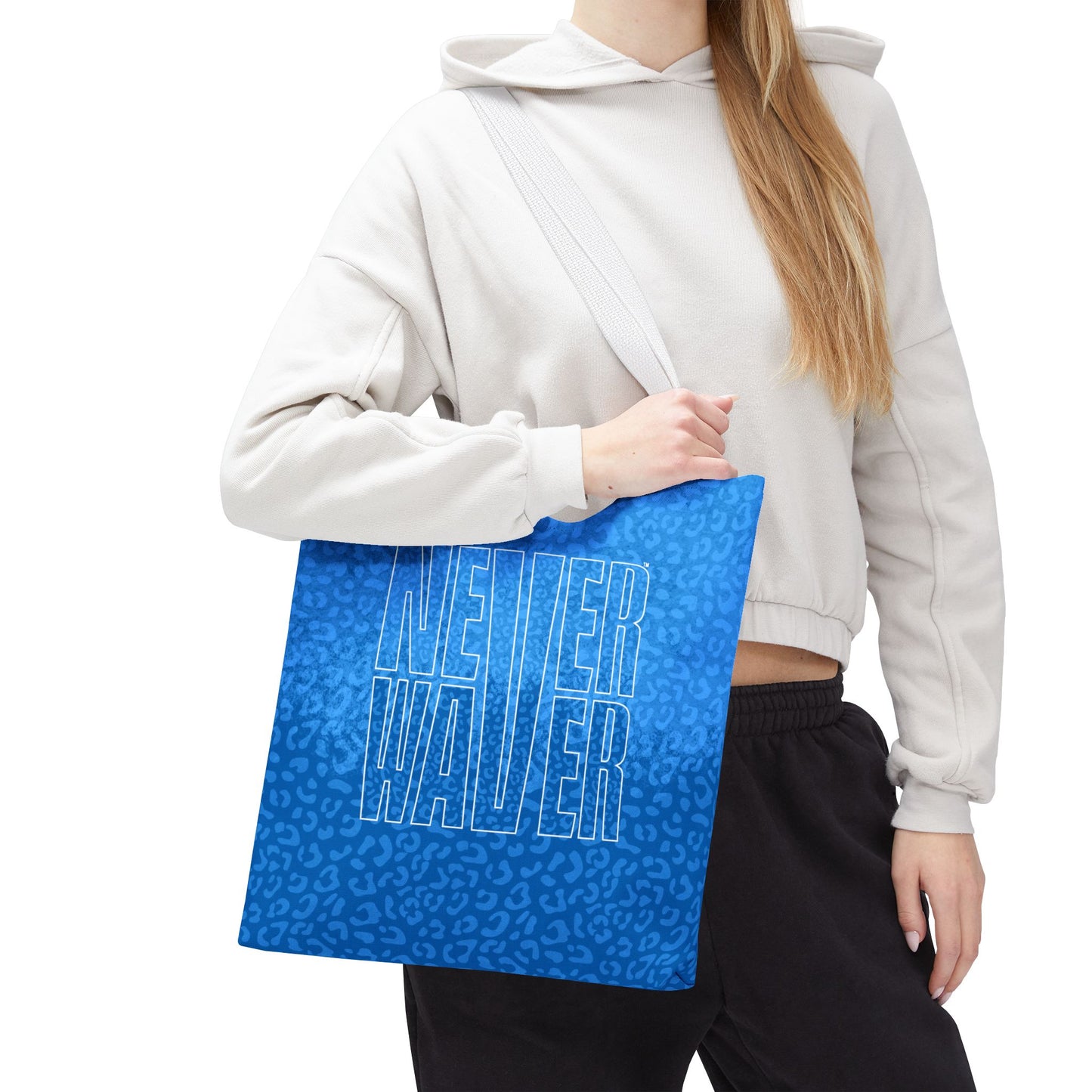 Never Waver Mamma Blue Leopard Tote Bag (AOP) - Never Waver