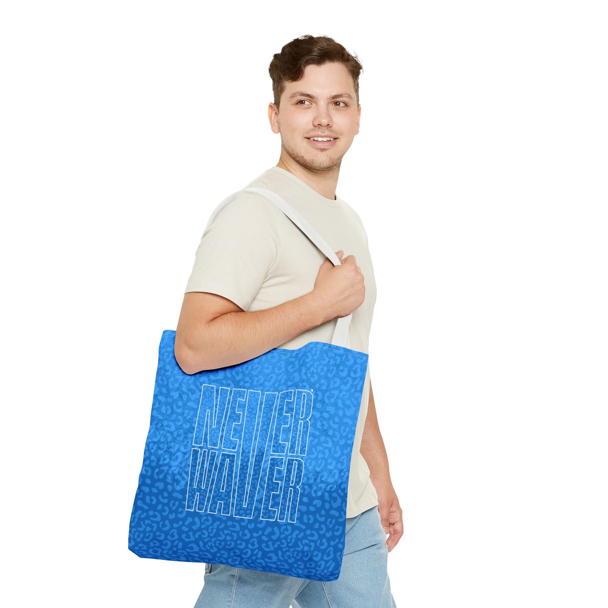 Never Waver Mamma Blue Leopard Tote Bag (AOP) - Never Waver