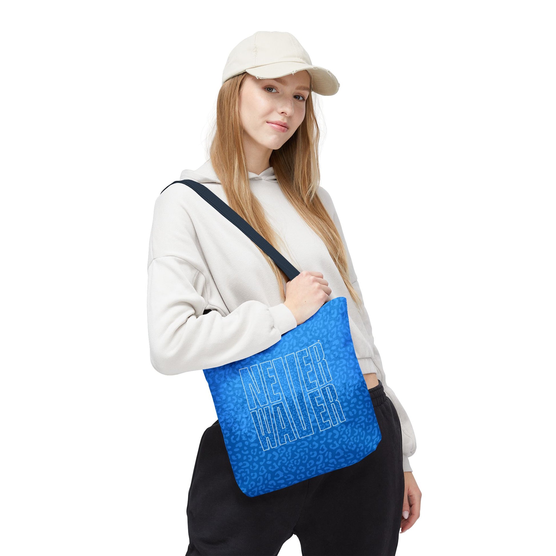 Never Waver Mamma Blue Leopard Tote Bag (AOP) - Never Waver