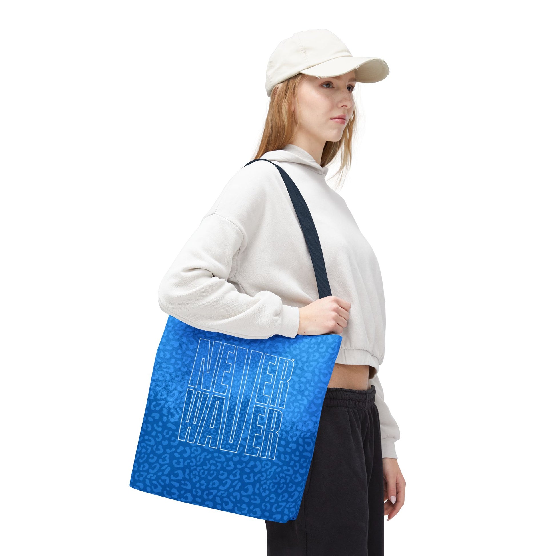 Never Waver Mamma Blue Leopard Tote Bag (AOP) - Never Waver