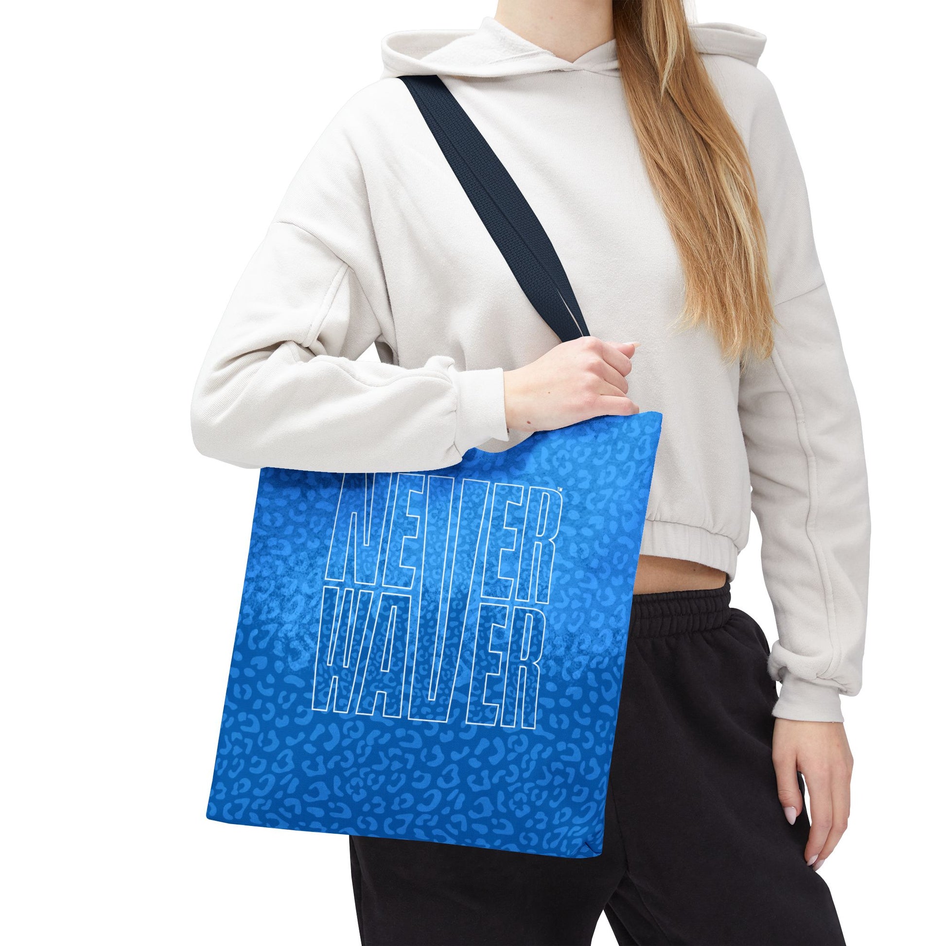 Never Waver Mamma Blue Leopard Tote Bag (AOP) - Never Waver
