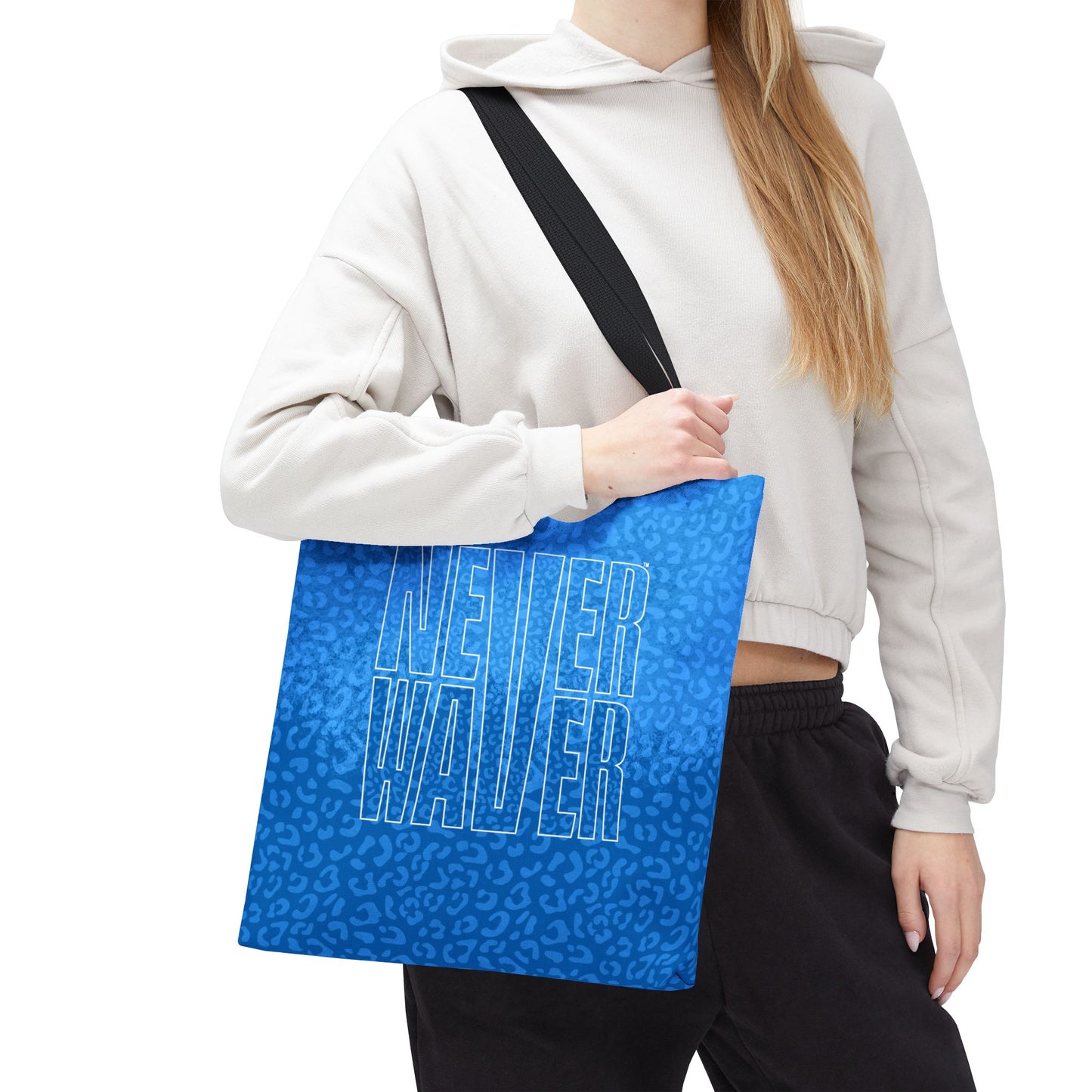 Never Waver Mamma Blue Leopard Tote Bag (AOP) - Never Waver